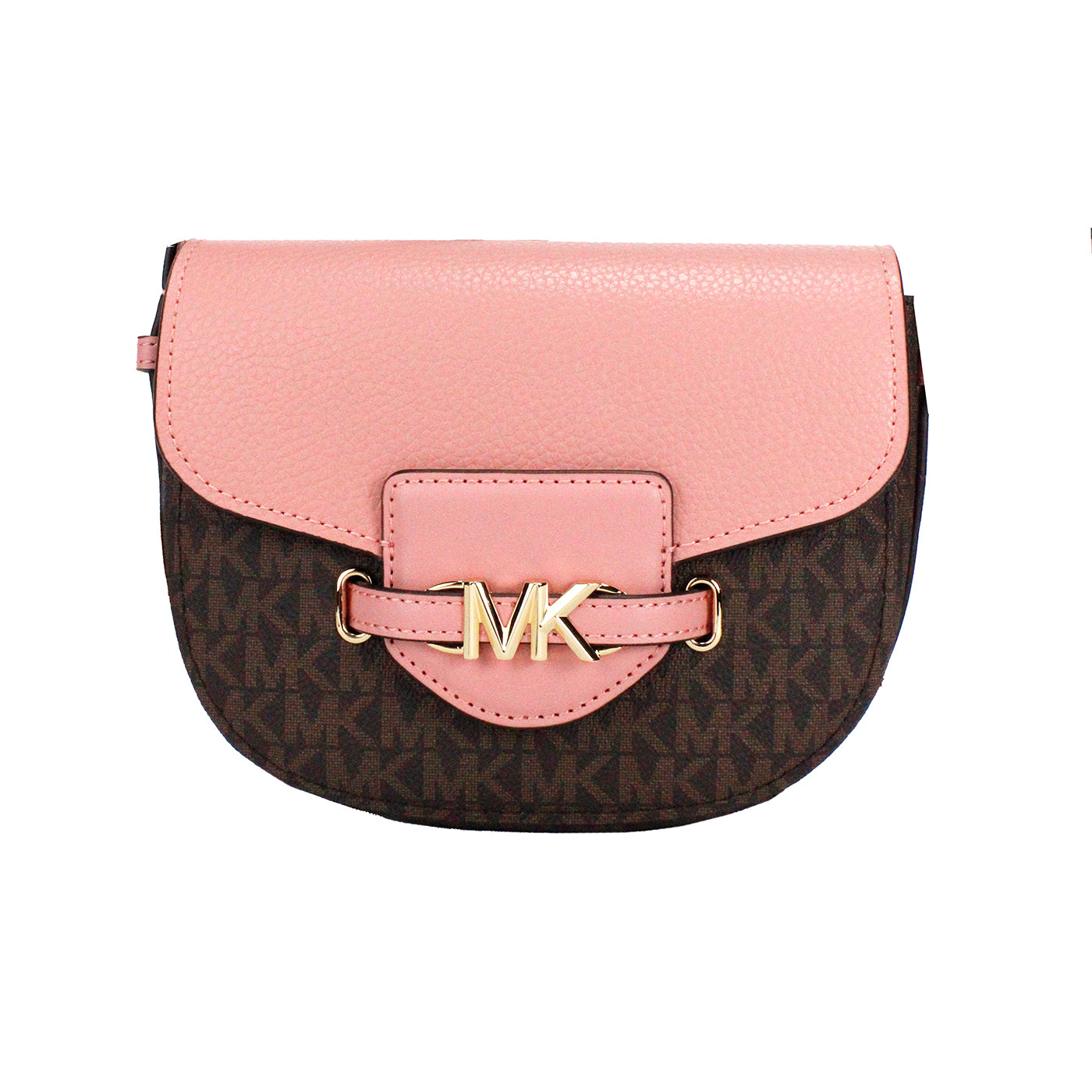 Michael Kors Reed Small Primrose Signature PVC Flap Saddle Crossbody Bag - Luksusmuotia Michael Kors - Tutustu YVES JAVANNI® 