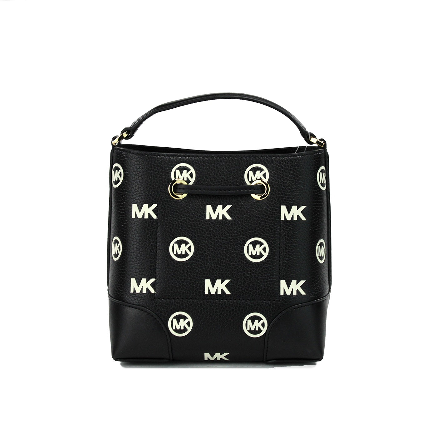 Michael Kors Mercer Small Black Embossed Drawstring Bucket Messenger Bag Purse - Luksusmuotia Michael Kors - Tutustu YVES JAVANNI® 