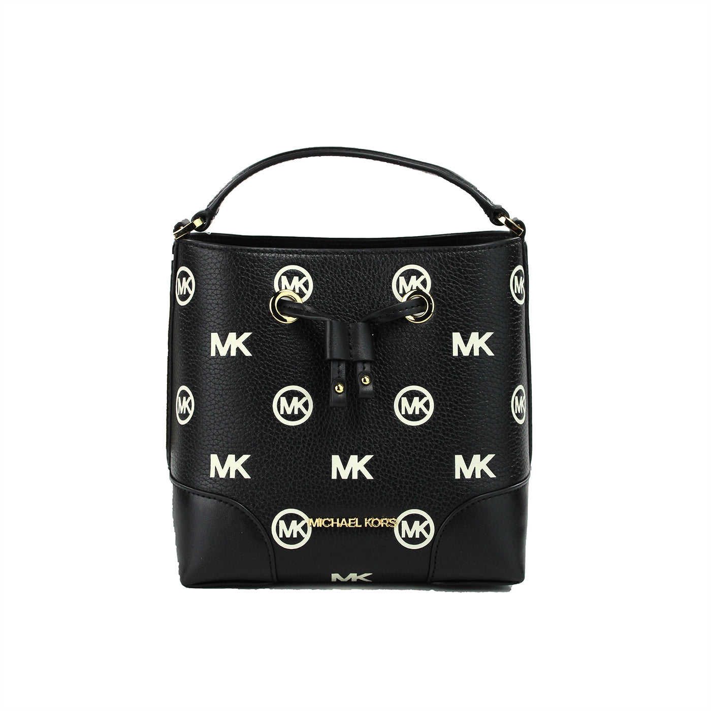 Michael Kors Mercer Small Black Embossed Drawstring Bucket Messenger Bag Purse - Luksusmuotia Michael Kors - Tutustu YVES JAVANNI® 