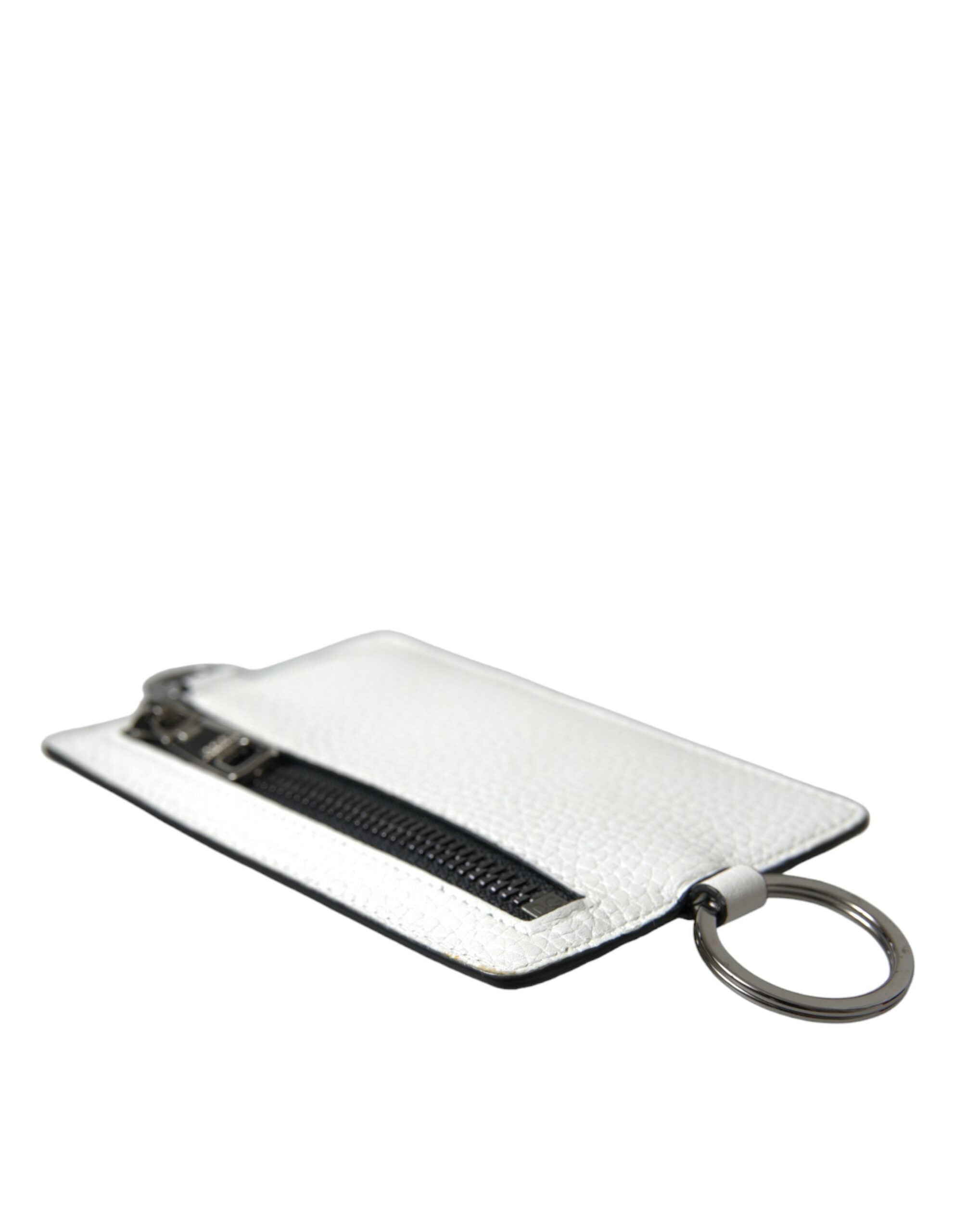 Dolce & Gabbana White Calf Leather Lanyard Logo Card Holder Wallet - Luksusmuotia Dolce & Gabbana - Tutustu YVES JAVANNI® 