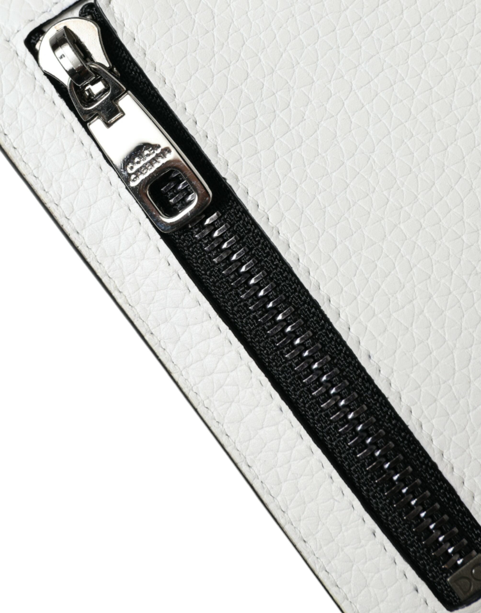 Dolce & Gabbana White Calf Leather Lanyard Logo Card Holder Wallet - Luksusmuotia Dolce & Gabbana - Tutustu YVES JAVANNI® 