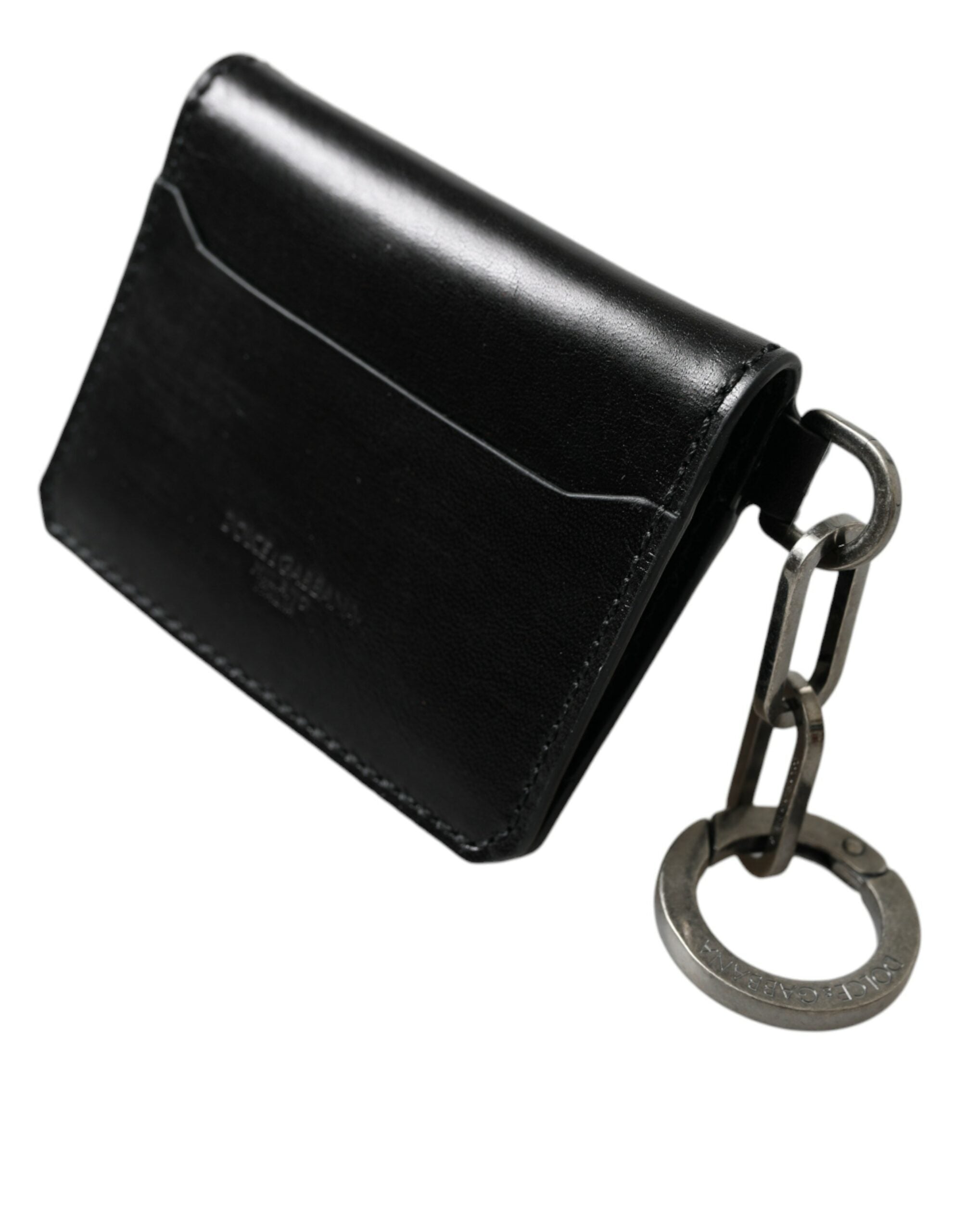 Dolce & Gabbana Black Leather Bifold Logo Card Holder Keyring Wallet - Luksusmuotia Dolce & Gabbana - Tutustu YVES JAVANNI® 