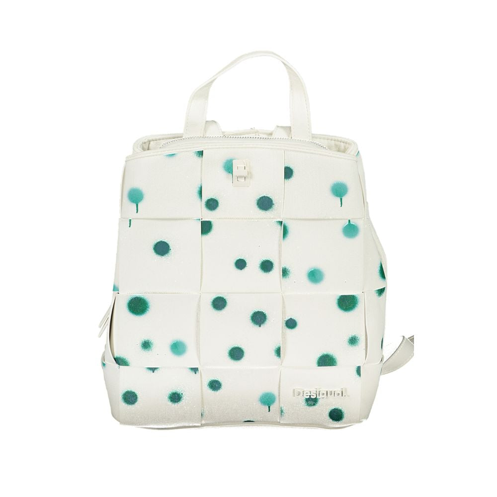 Desigual White Polyethylene Backpack - Luksusmuotia Desigual - Tutustu YVES JAVANNI® 