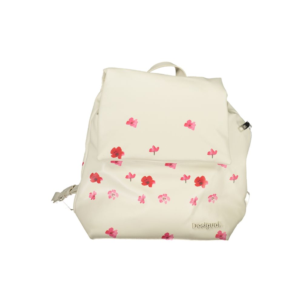 Desigual White Polyethylene Backpack - Luksusmuotia Desigual - Tutustu YVES JAVANNI® 