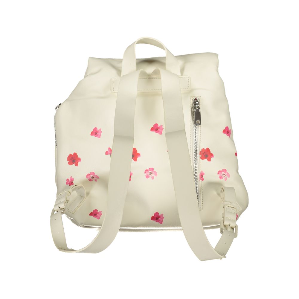 Desigual White Polyethylene Backpack - Luksusmuotia Desigual - Tutustu YVES JAVANNI® 