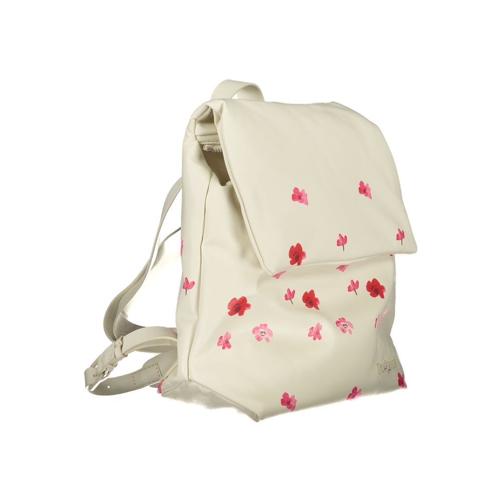 Desigual White Polyethylene Backpack - Luksusmuotia Desigual - Tutustu YVES JAVANNI® 