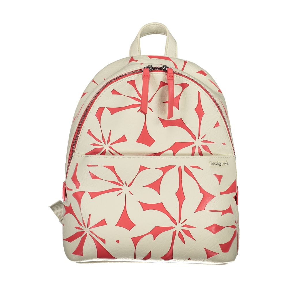 Desigual White Polyethylene Backpack - Luksusmuotia Desigual - Tutustu YVES JAVANNI® 