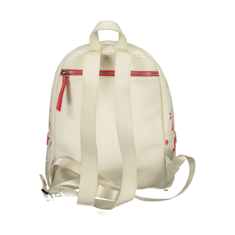 Desigual White Polyethylene Backpack - Luksusmuotia Desigual - Tutustu YVES JAVANNI® 