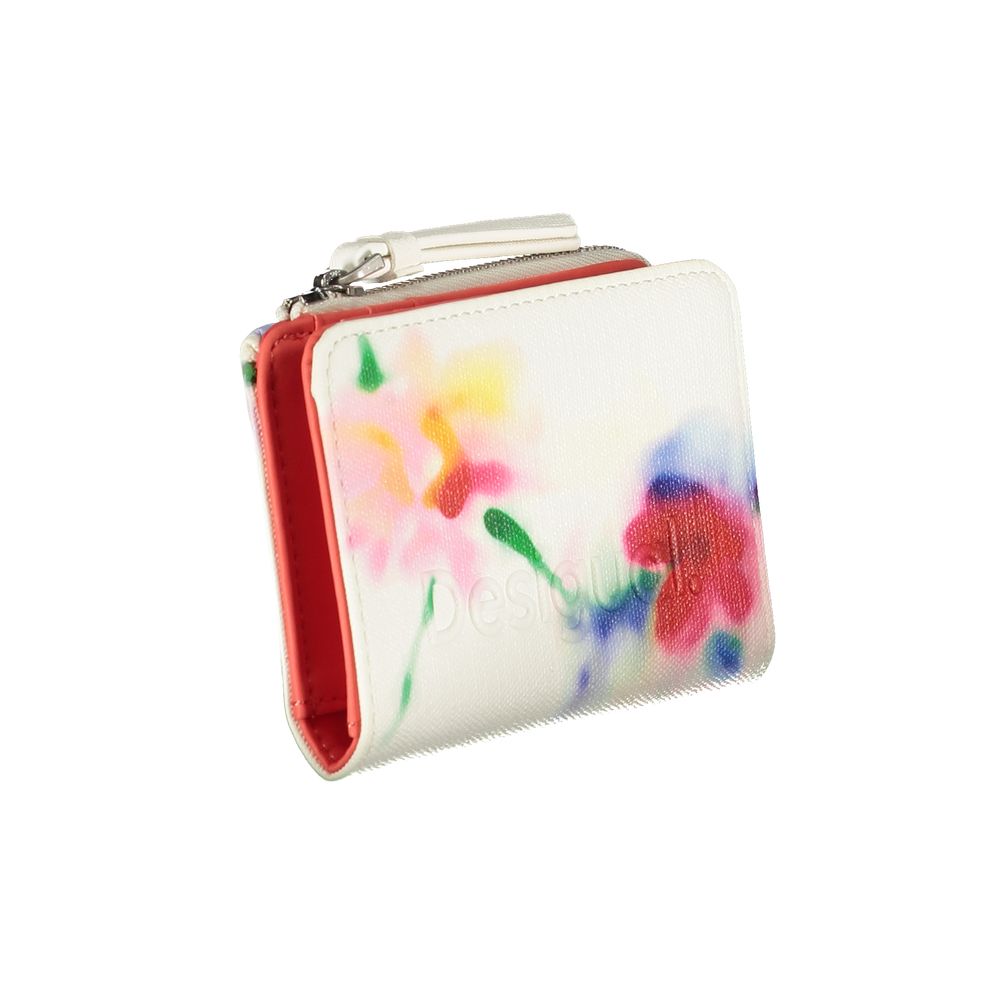 Desigual White Polyester Wallet - Luksusmuotia Desigual - Tutustu YVES JAVANNI® 