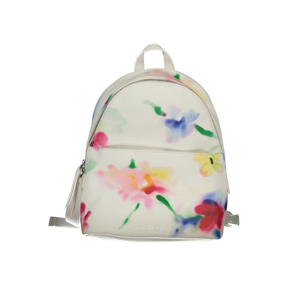 Desigual White Polyester Backpack - Luksusmuotia Desigual - Tutustu YVES JAVANNI® 