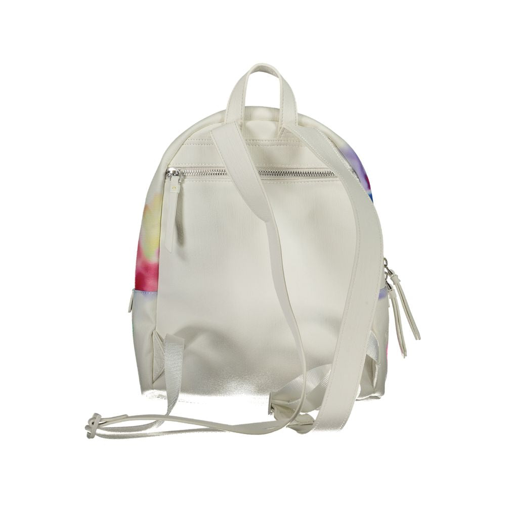 Desigual White Polyester Backpack - Luksusmuotia Desigual - Tutustu YVES JAVANNI® 