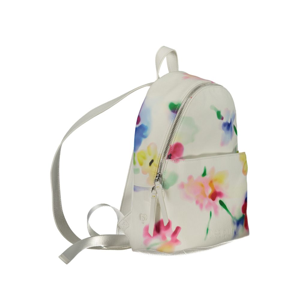 Desigual White Polyester Backpack - Luksusmuotia Desigual - Tutustu YVES JAVANNI® 