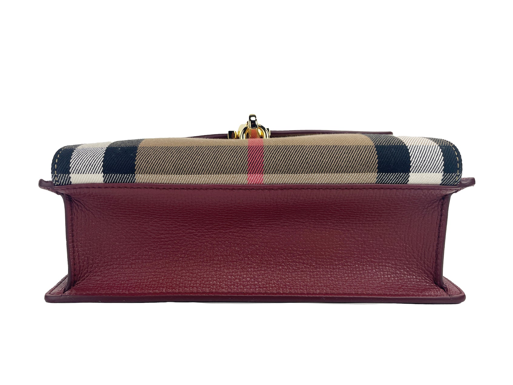 Burberry Macken Small Crimson House Check Leather Crossbody Bag - Luksusmuotia Burberry - Tutustu YVES JAVANNI® 