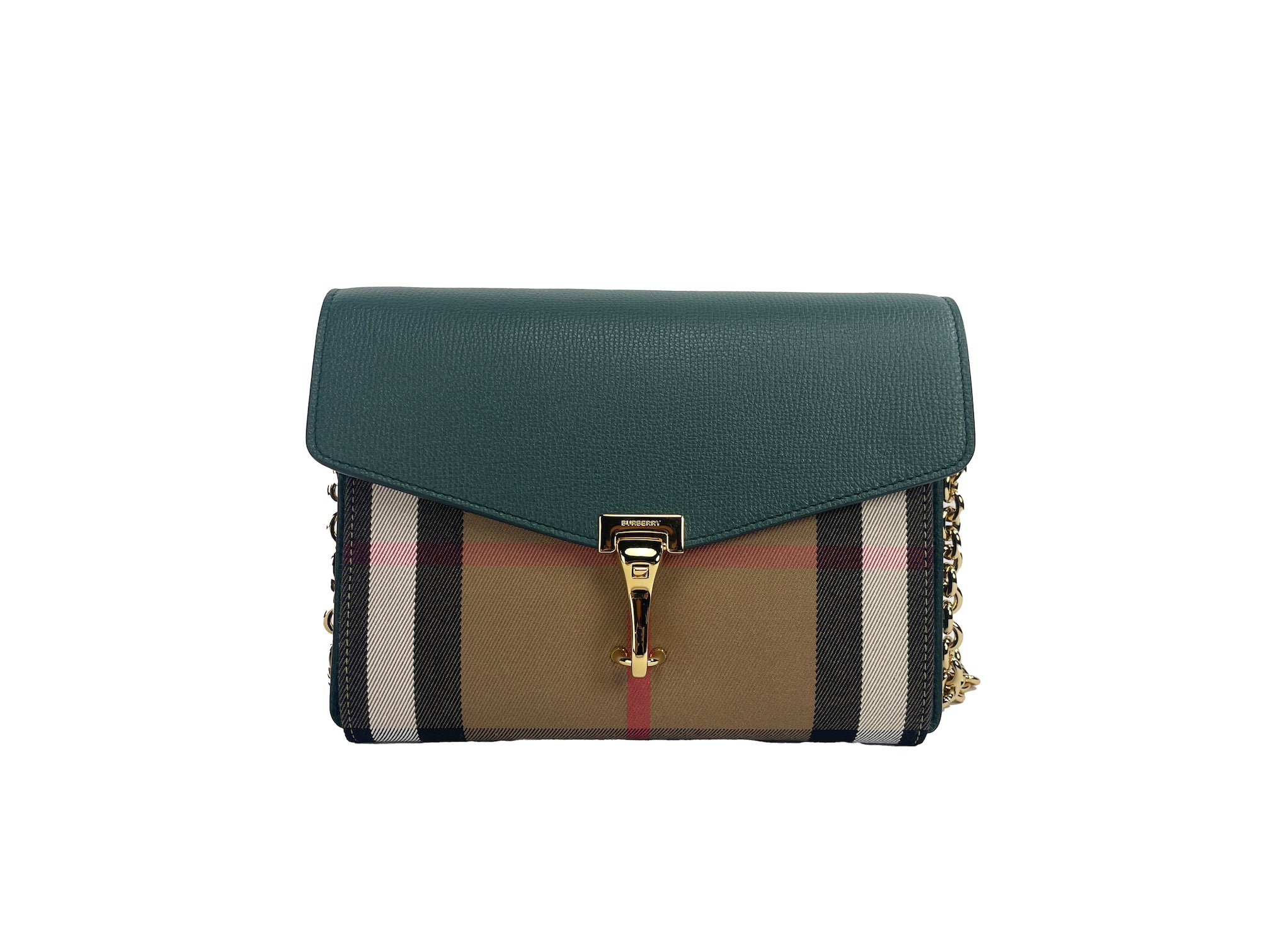 Burberry Macken Small Vintage Green House Check Leather Crossbody Bag - Luksusmuotia Burberry - Tutustu YVES JAVANNI® 