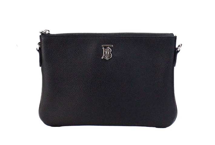 Burberry Peyton Monogram Black Leather Pouch Crossbody Bag Purse - Luksusmuotia Burberry - Tutustu YVES JAVANNI® 