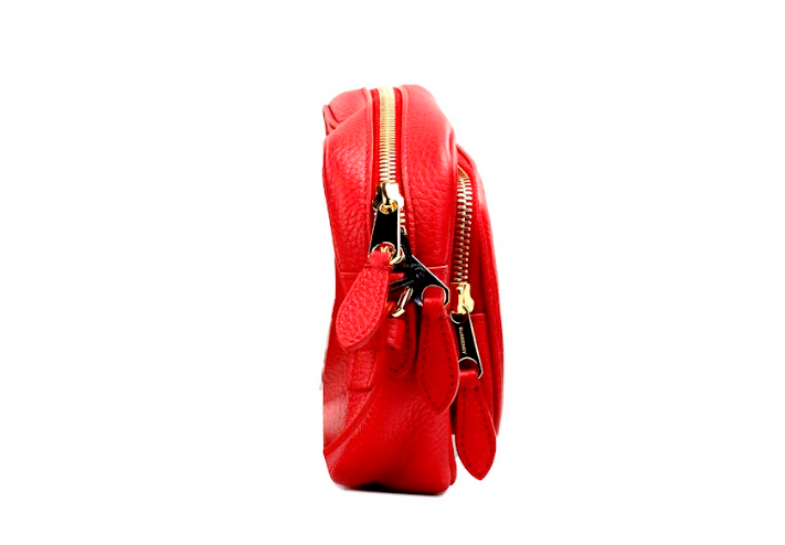 Burberry Small Branded Bright Red Grainy Leather Camera Crossbody Bag - Luksusmuotia Burberry - Tutustu YVES JAVANNI® 