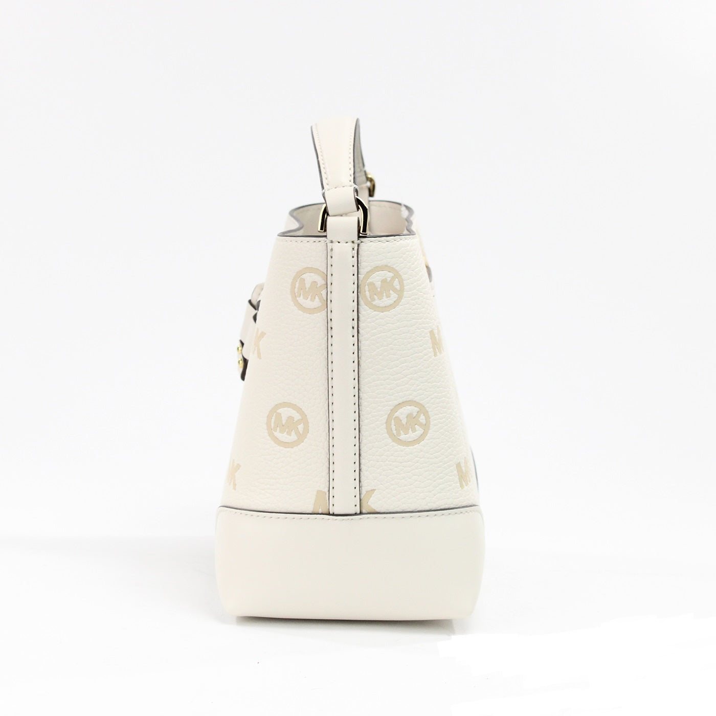 Michael Kors Mercer Small Light Cream Embossed Drawstring Bucket Messenger Bag - Luksusmuotia Michael Kors - Tutustu YVES JAVANNI® 