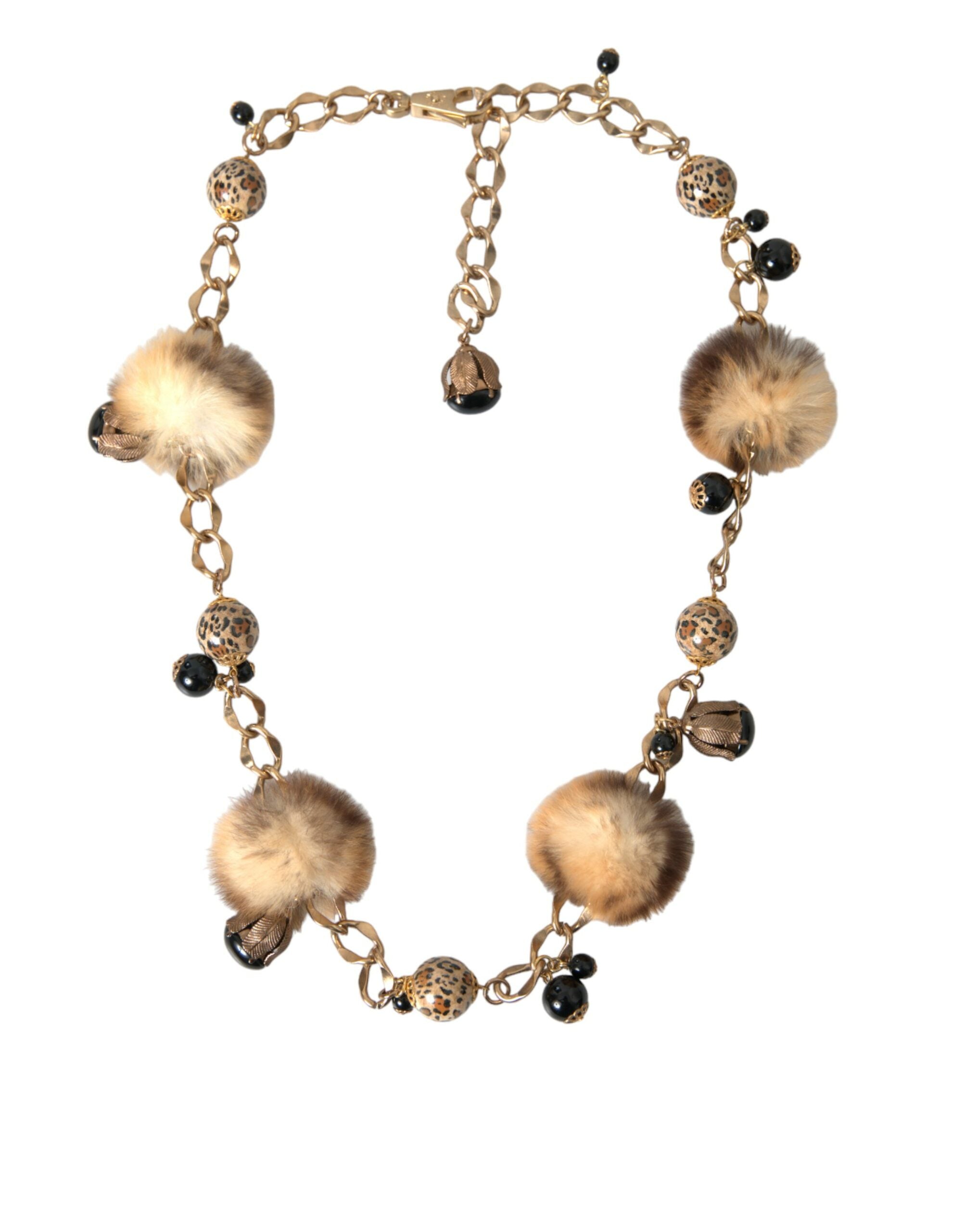 Dolce & Gabbana Gold Brass Leopard Fur Pearl Collier Chain Belt - Luksusmuotia Dolce & Gabbana - Tutustu YVES JAVANNI® 