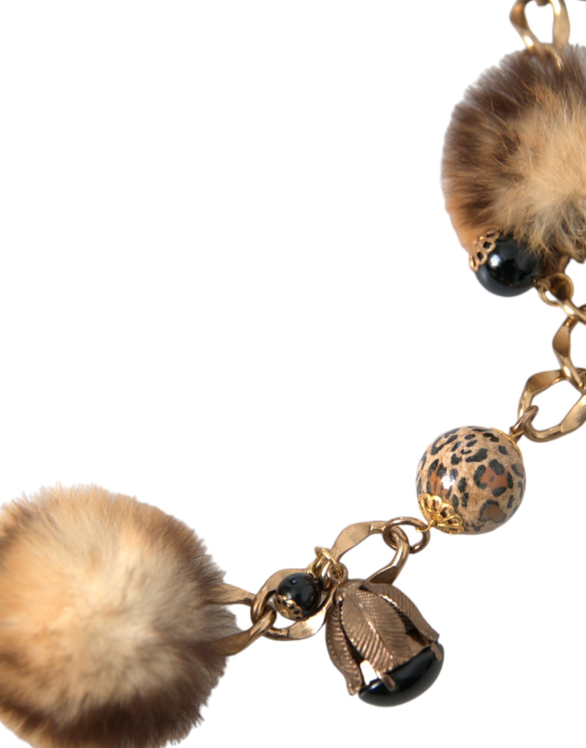 Dolce & Gabbana Gold Brass Leopard Fur Pearl Collier Chain Belt - Luksusmuotia Dolce & Gabbana - Tutustu YVES JAVANNI® 