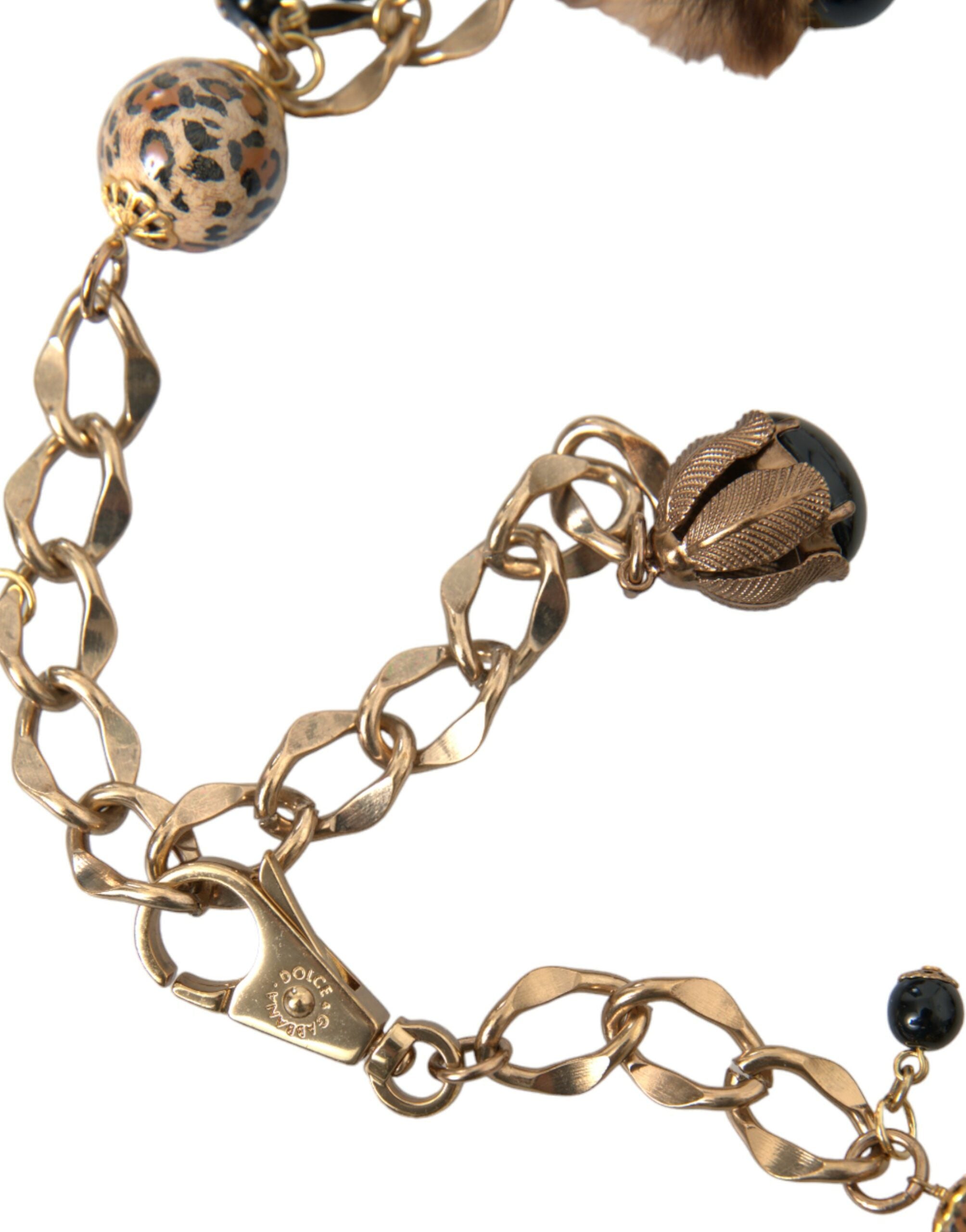 Dolce & Gabbana Gold Brass Leopard Fur Pearl Collier Chain Belt - Luksusmuotia Dolce & Gabbana - Tutustu YVES JAVANNI® 