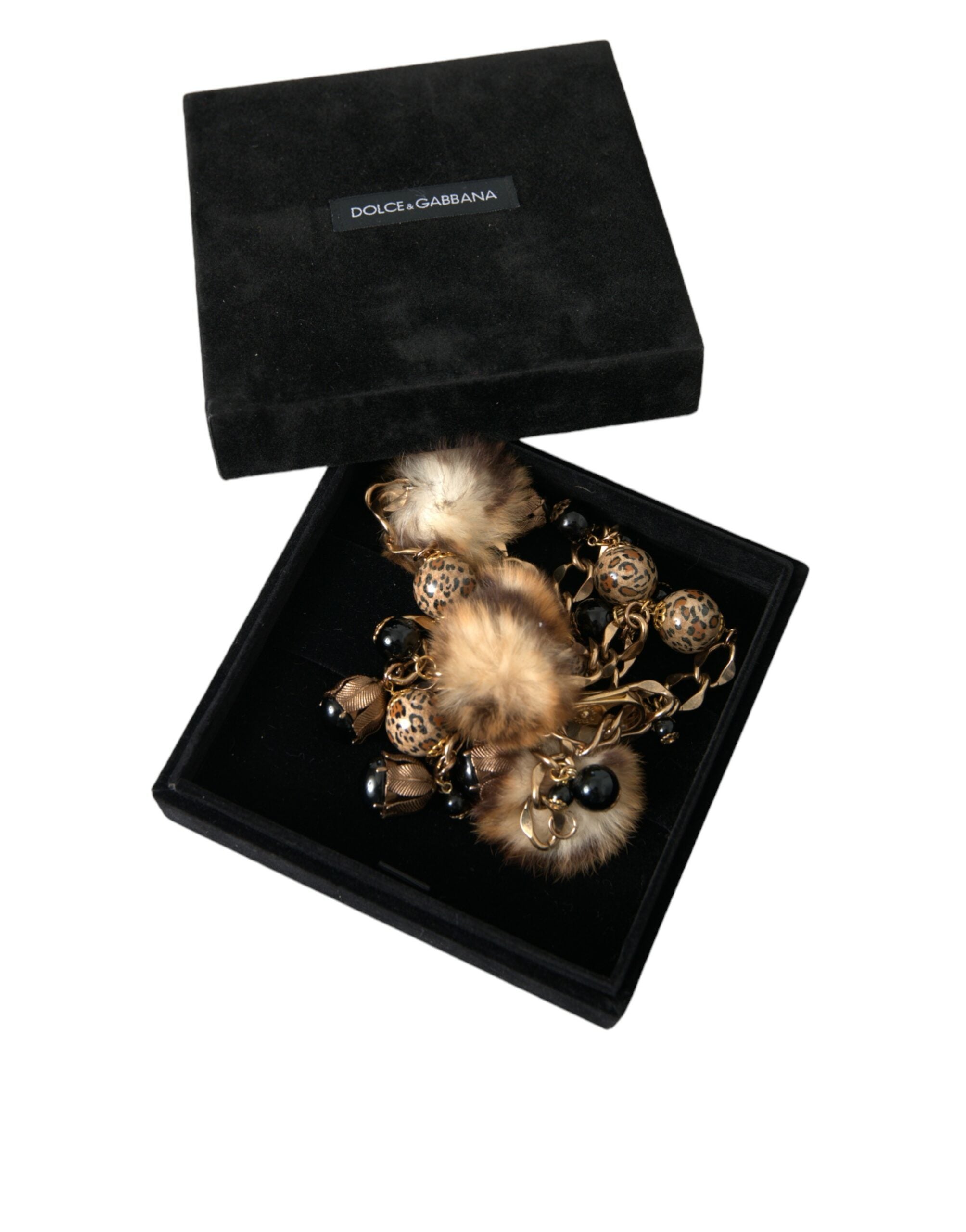 Dolce & Gabbana Gold Brass Leopard Fur Pearl Collier Chain Belt - Luksusmuotia Dolce & Gabbana - Tutustu YVES JAVANNI® 