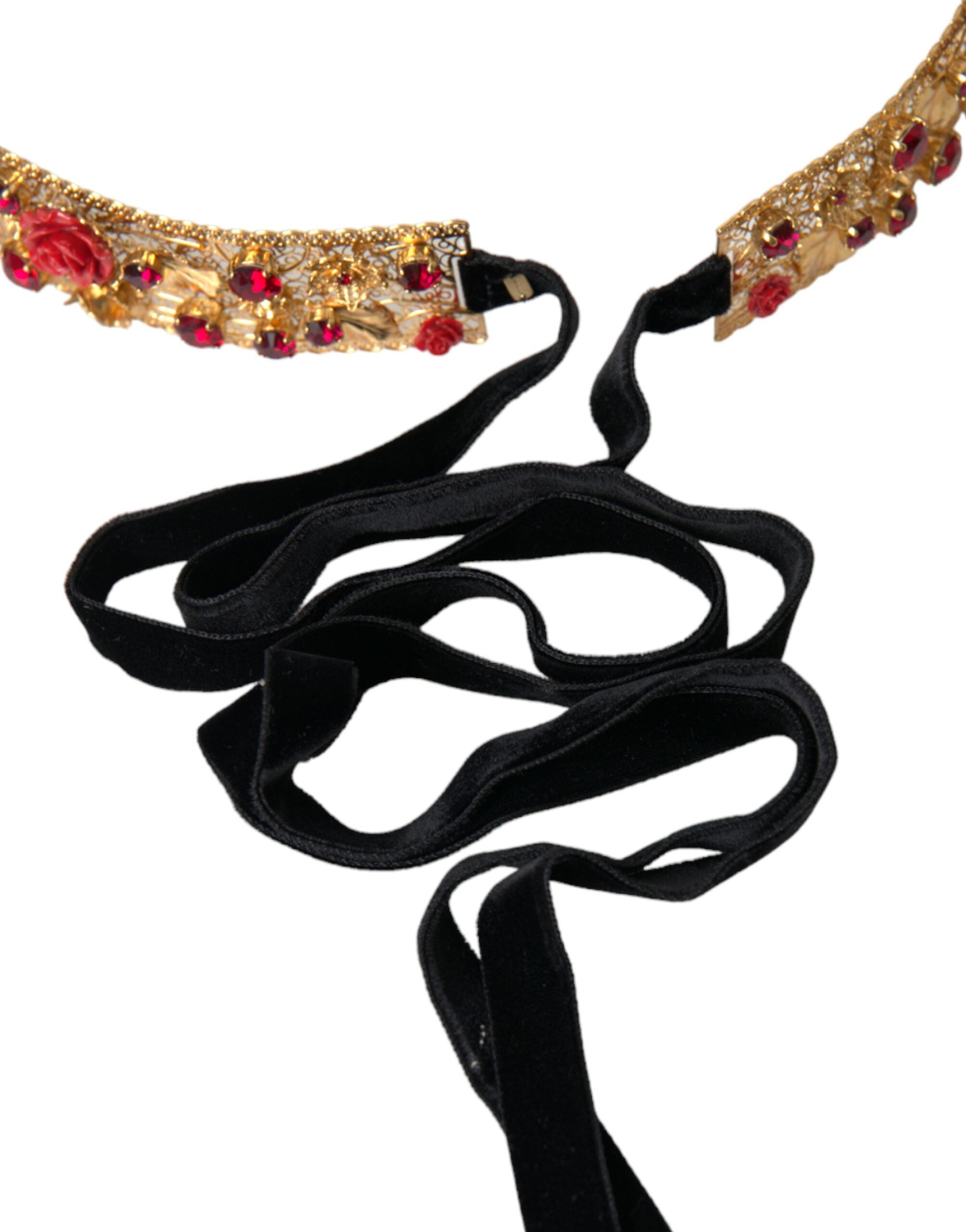 Dolce & Gabbana Gold Brass Red Roses Crystal Jewel Waist Belt - Luksusmuotia Dolce & Gabbana - Tutustu YVES JAVANNI® 