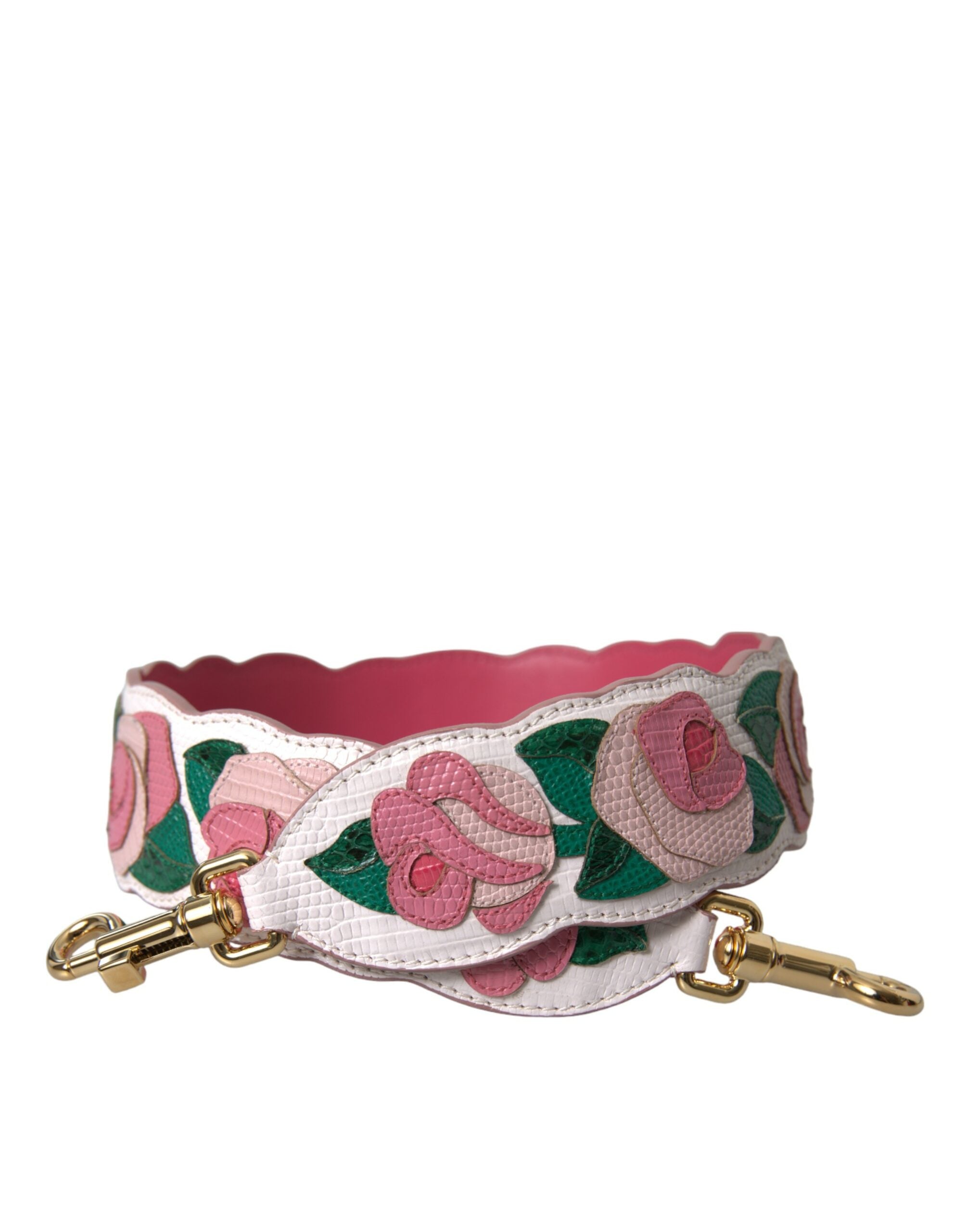 Dolce & Gabbana White Floral Leather Accessory Shoulder Strap - Luksuslaukut ja asusteet Dolce & Gabbana - Tutustu YVES JAVANNI® 