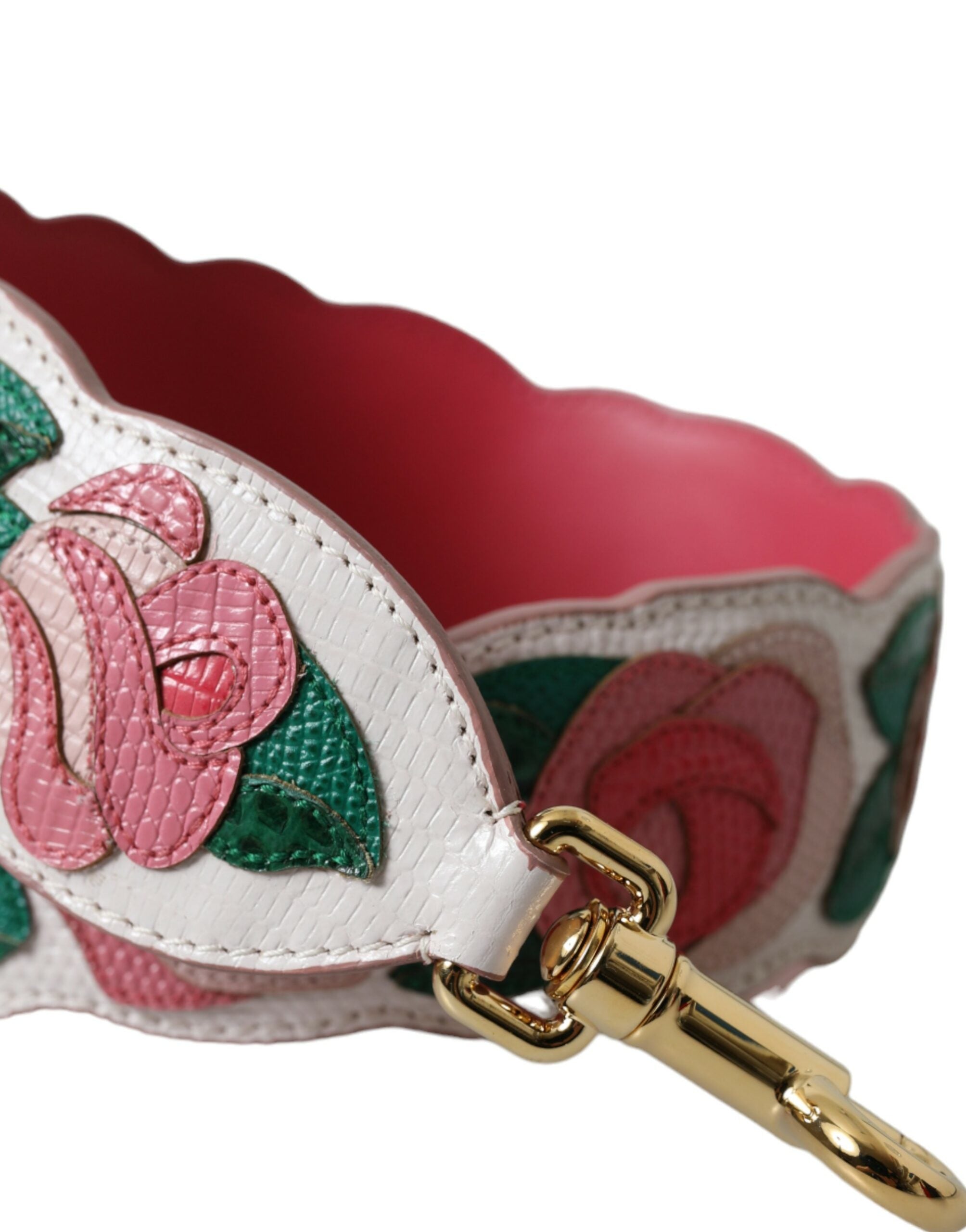 Dolce & Gabbana White Floral Leather Accessory Shoulder Strap - Luksuslaukut ja asusteet Dolce & Gabbana - Tutustu YVES JAVANNI® 