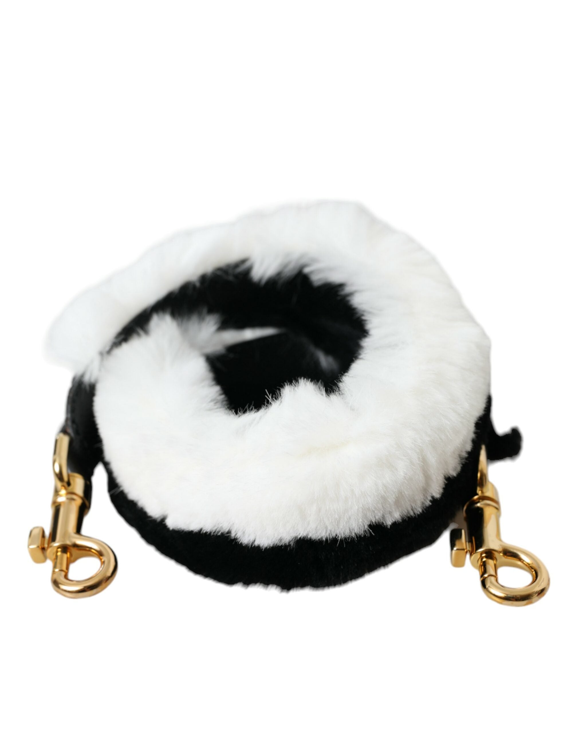 Dolce & Gabbana Black White Lapin Fur Accessory Shoulder Strap - Luksusmuotia Dolce & Gabbana - Tutustu YVES JAVANNI® 