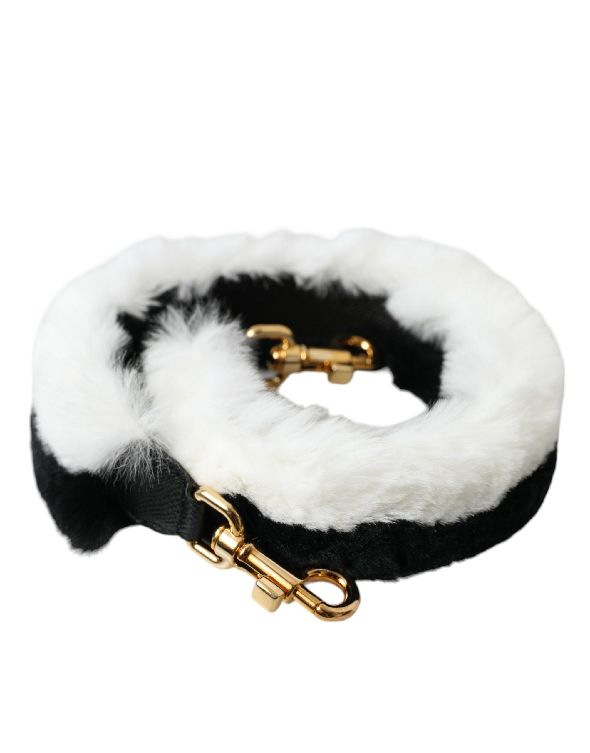 Dolce & Gabbana Black White Lapin Fur Accessory Shoulder Strap - Luksusmuotia Dolce & Gabbana - Tutustu YVES JAVANNI® 