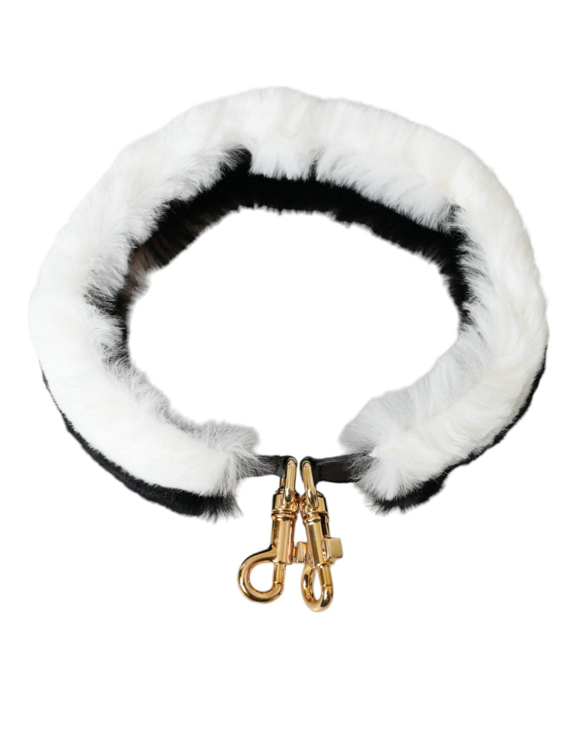 Dolce & Gabbana Black White Lapin Fur Accessory Shoulder Strap - Luksusmuotia Dolce & Gabbana - Tutustu YVES JAVANNI® 