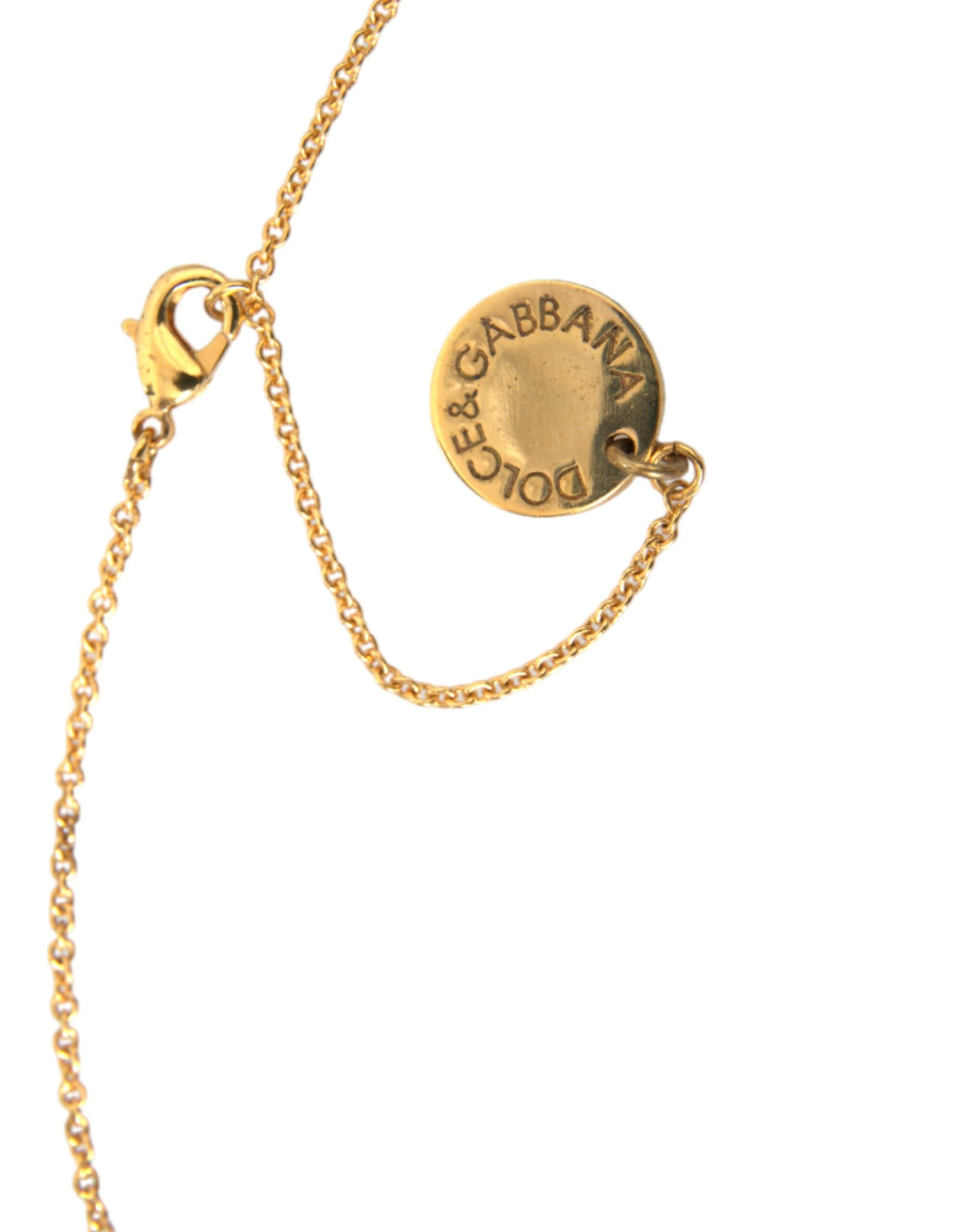 Dolce & Gabbana Gold Brass Chain Dog Heart Pendant Charm Necklace - Luksusmuotia Dolce & Gabbana - Tutustu YVES JAVANNI® 