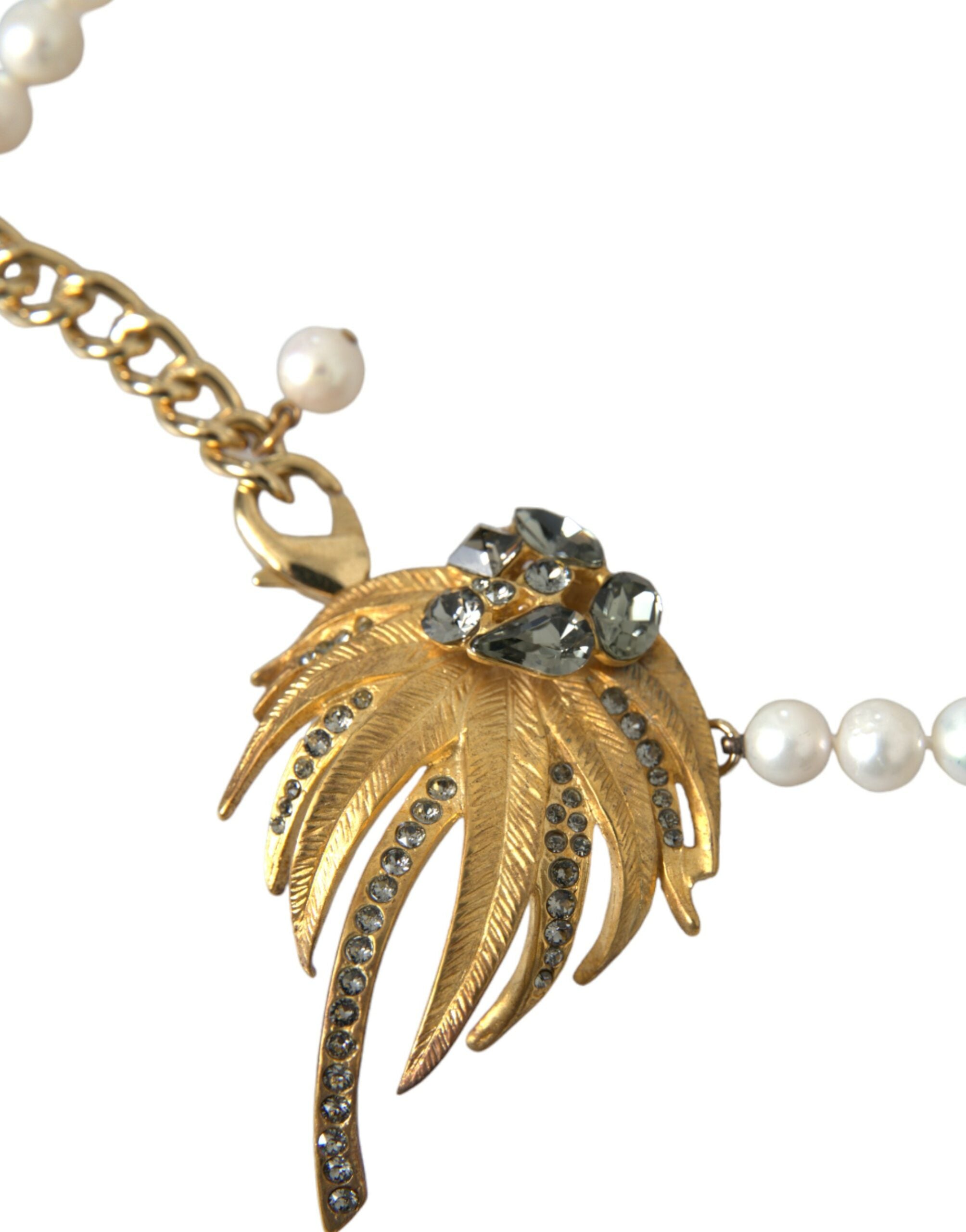 Dolce & Gabbana Gold Brass Crystal Pearl Tree Pendant Charm Necklace - Luksusmuotia Dolce & Gabbana - Tutustu YVES JAVANNI® 