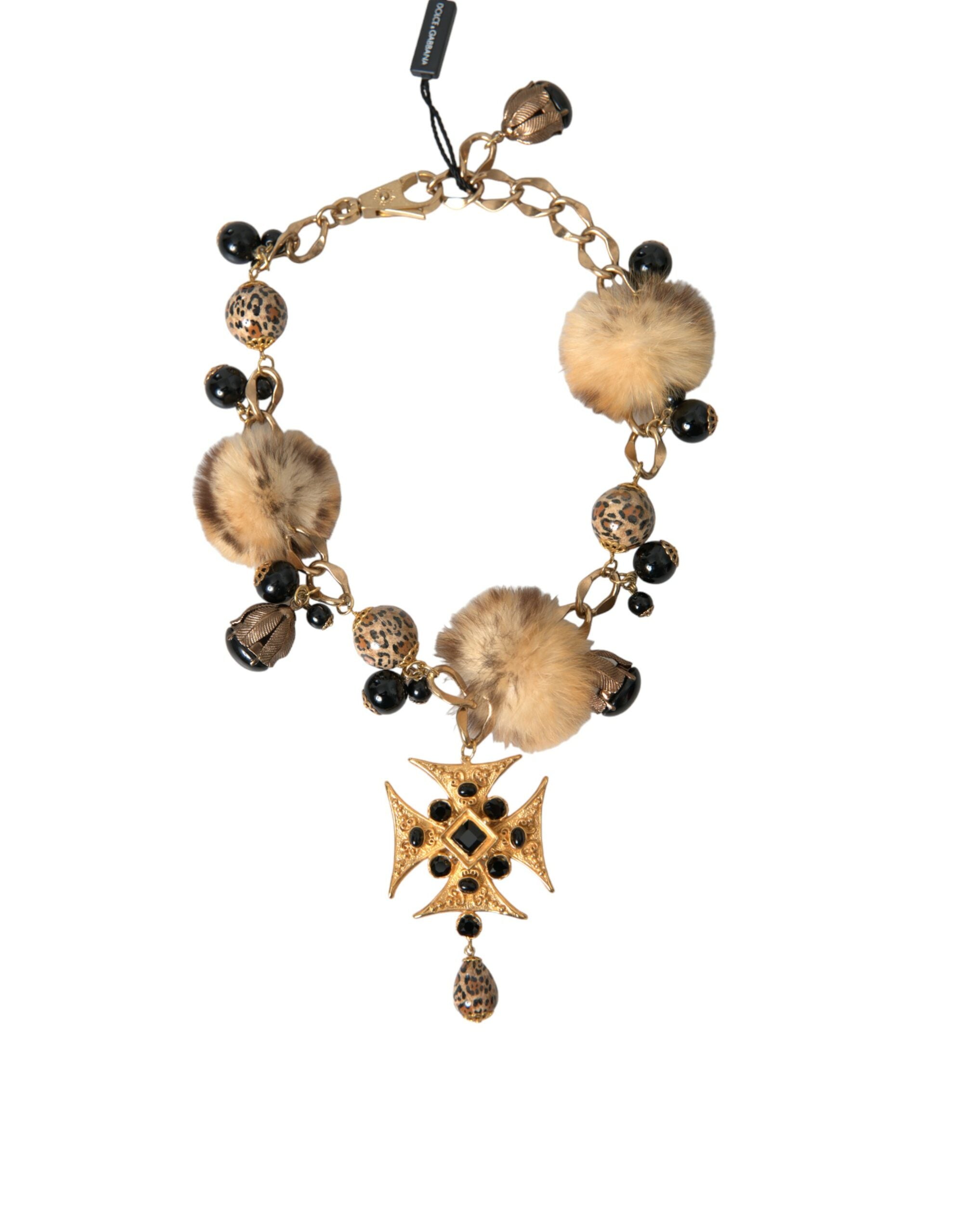 Dolce & Gabbana Gold Black Crystals Lapin Fur Filigree Chocker Necklace - Luksuslaukut ja asusteet Dolce & Gabbana - Tutustu YVES JAVANNI® 