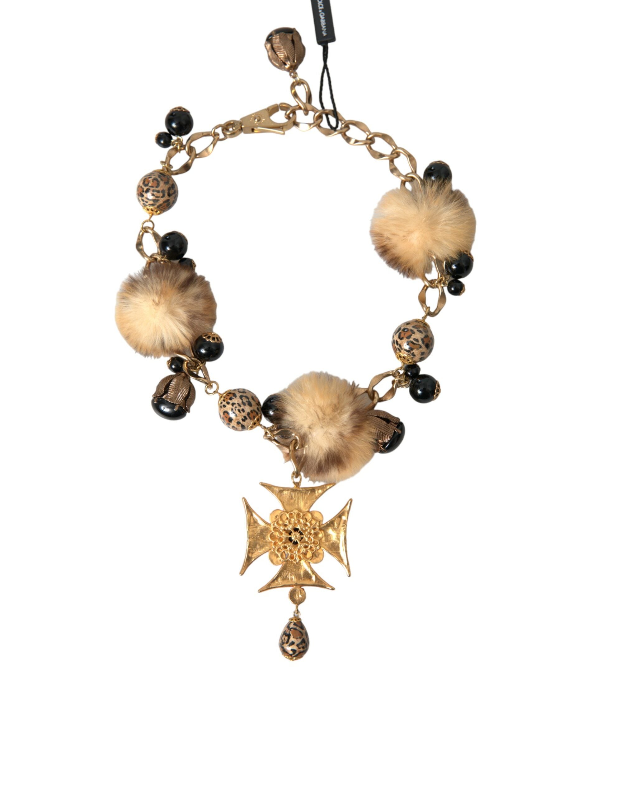 Dolce & Gabbana Gold Black Crystals Lapin Fur Filigree Chocker Necklace - Luksuslaukut ja asusteet Dolce & Gabbana - Tutustu YVES JAVANNI® 