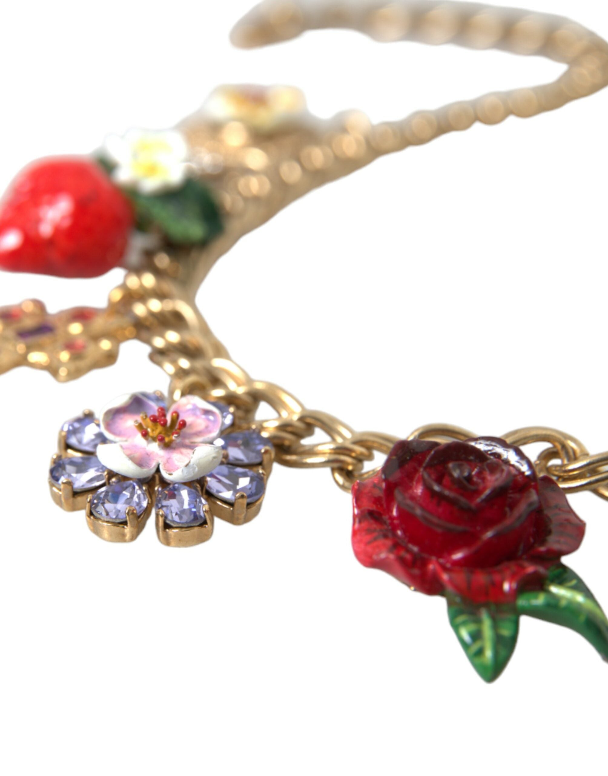 Dolce & Gabbana Gold Chain Rose Cross Strawberry Star Pendant Necklace - Luksusmuotia Dolce & Gabbana - Tutustu YVES JAVANNI® 