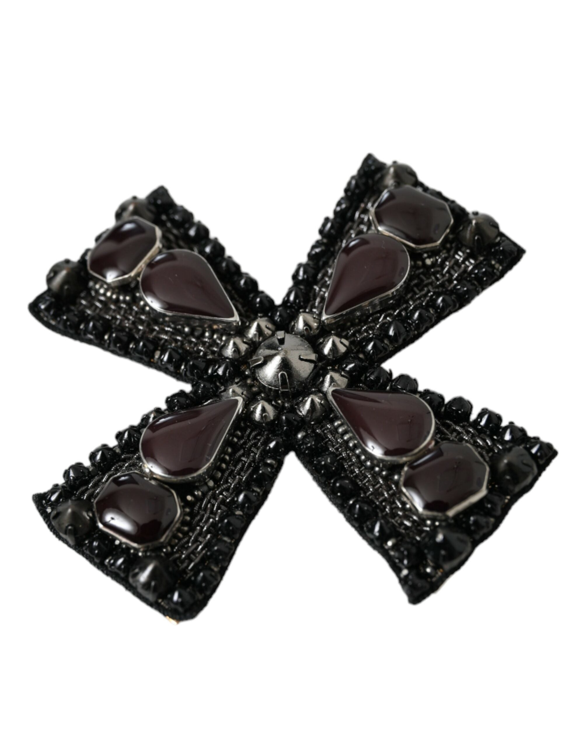 Dolce & Gabbana Black Crystals Embellished Cross Pin Brooch - Luksusmuotia Dolce & Gabbana - Tutustu YVES JAVANNI® 