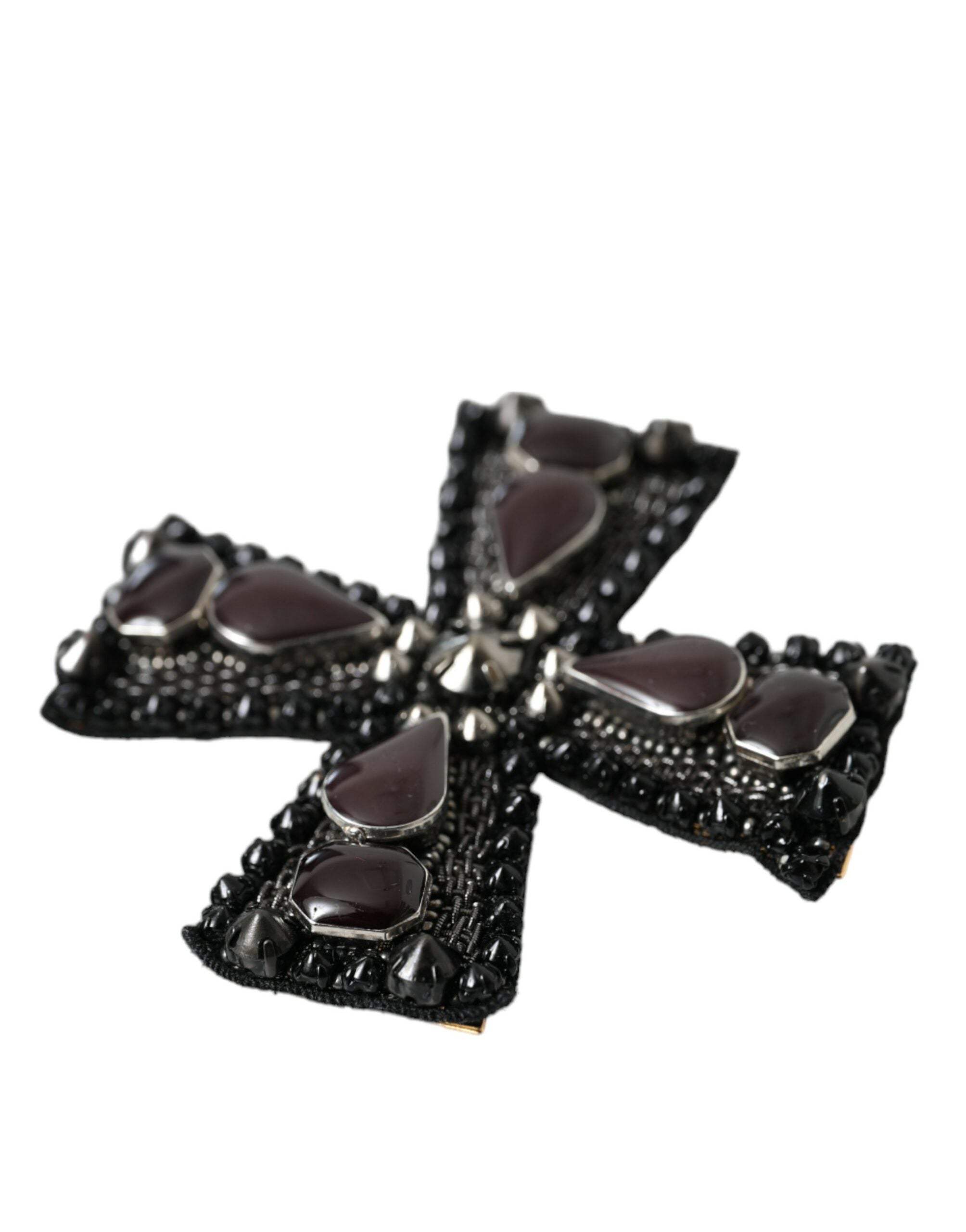 Dolce & Gabbana Black Crystals Embellished Cross Pin Brooch - Luksusmuotia Dolce & Gabbana - Tutustu YVES JAVANNI® 