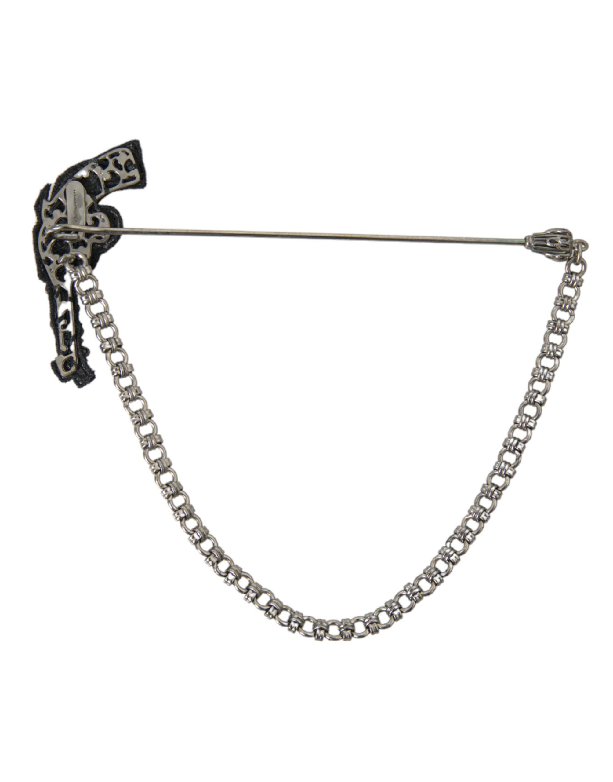 Dolce & Gabbana Brass Copper Silk Revolver Gun Men Brooch Lapel Pin - Luksusmuotia Dolce & Gabbana - Tutustu YVES JAVANNI® 