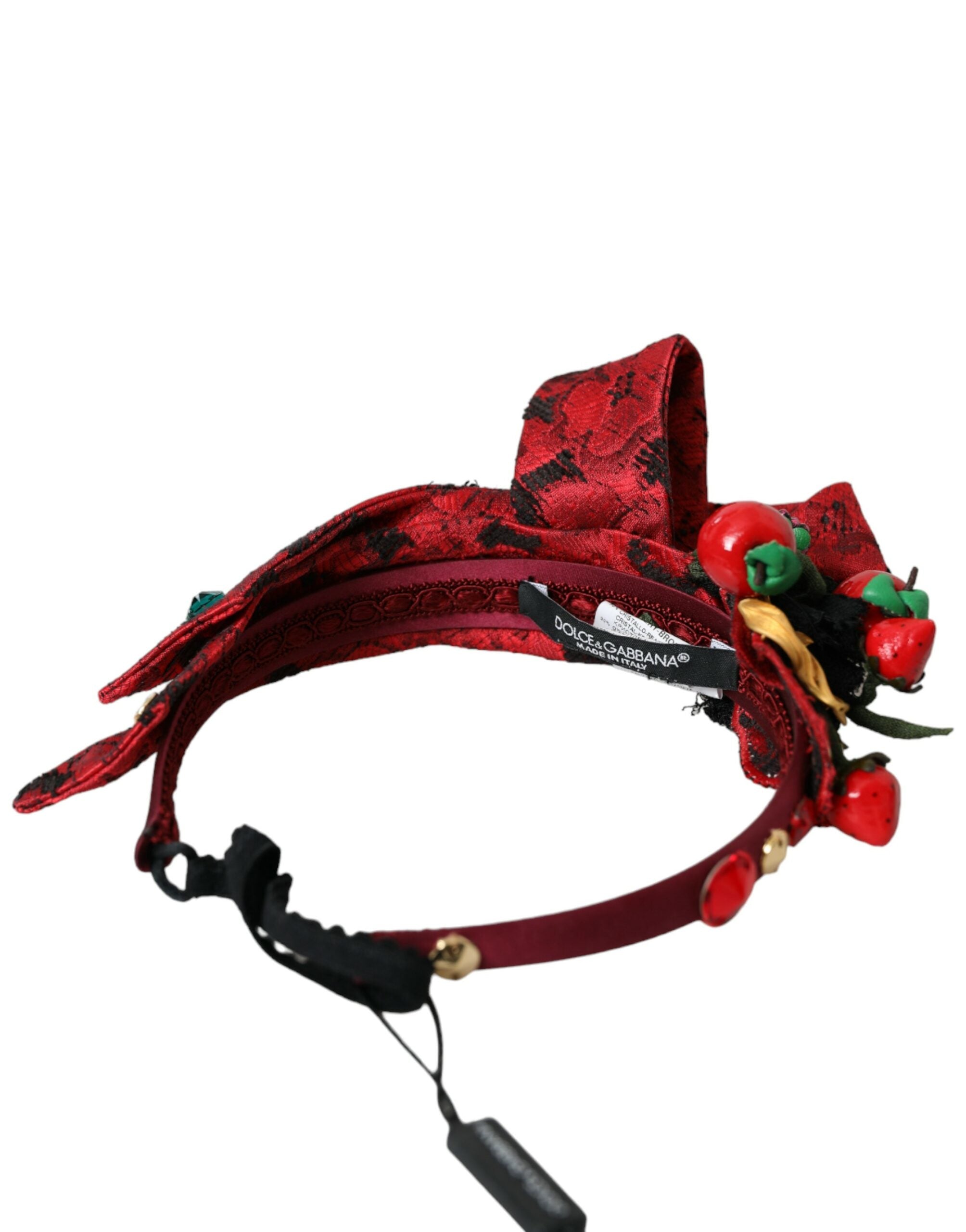 Dolce & Gabbana Red Cherry Sicily Embellished Women Hairband Diadem - Luksuslaukut ja asusteet Dolce & Gabbana - Tutustu YVES JAVANNI® 