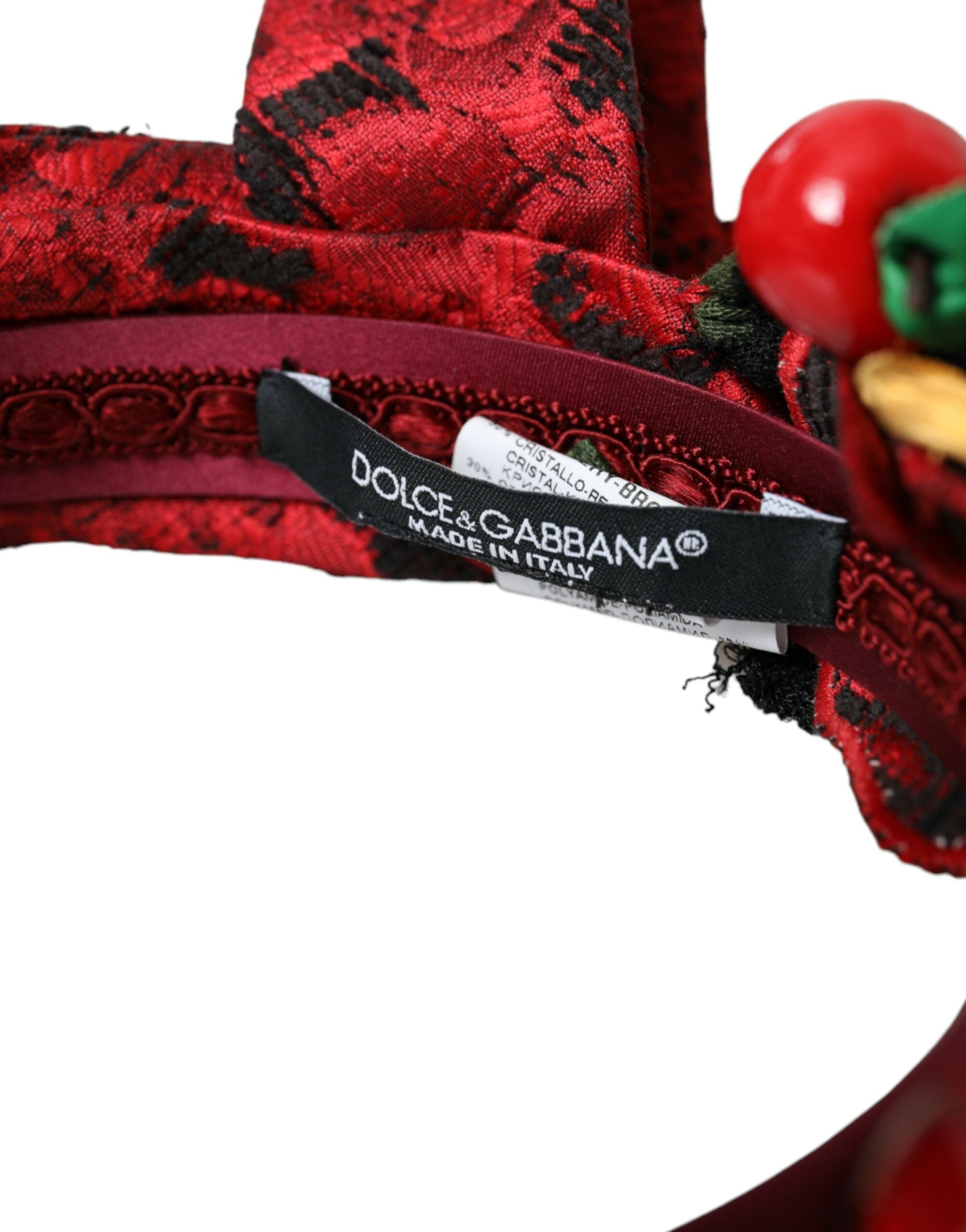 Dolce & Gabbana Red Cherry Sicily Embellished Women Hairband Diadem - Luksuslaukut ja asusteet Dolce & Gabbana - Tutustu YVES JAVANNI® 