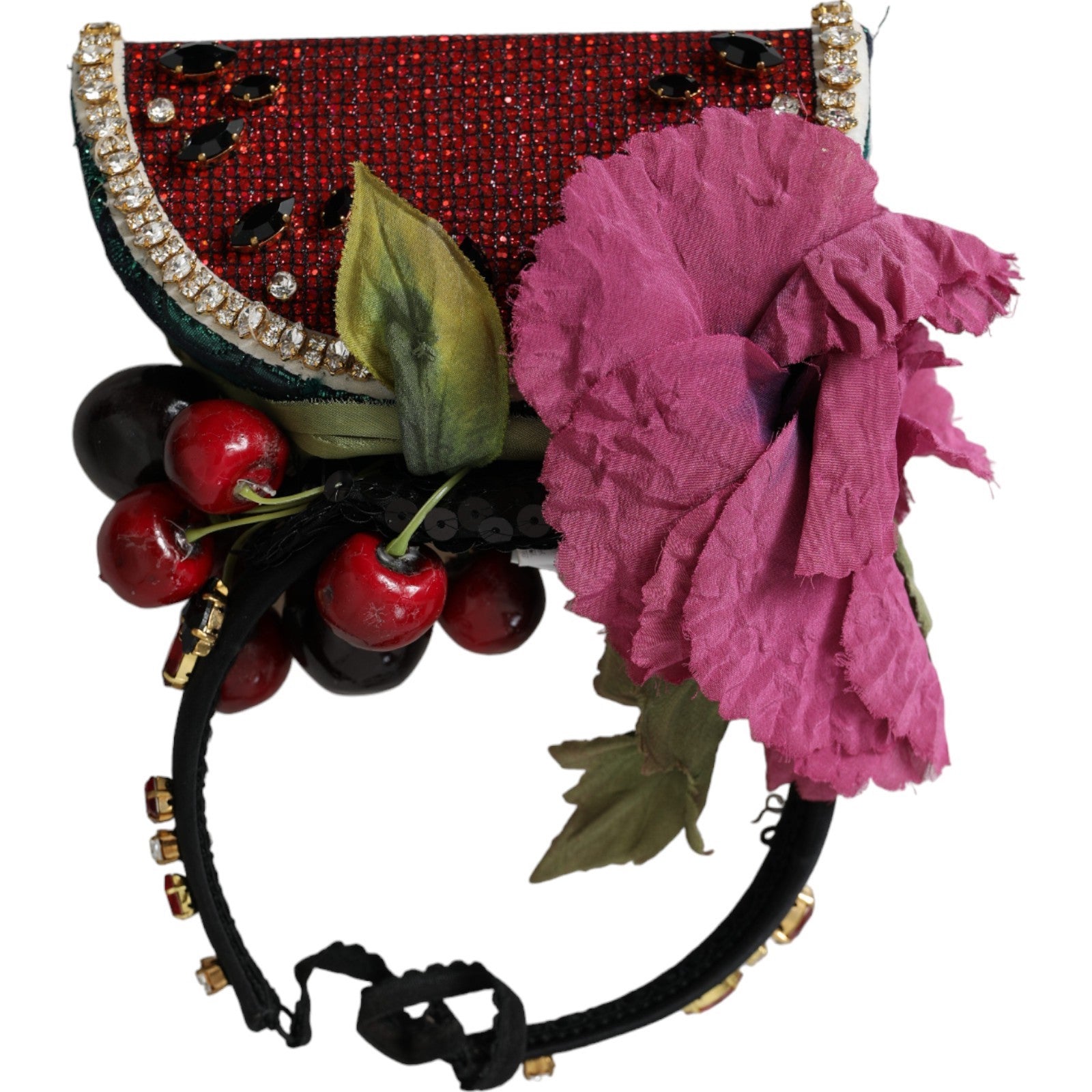 Dolce & Gabbana Red Watermelon Cherry Crystal Hairband Statement Diadem - Luksuslaukut ja asusteet Dolce & Gabbana - Tutustu YVES JAVANNI® 