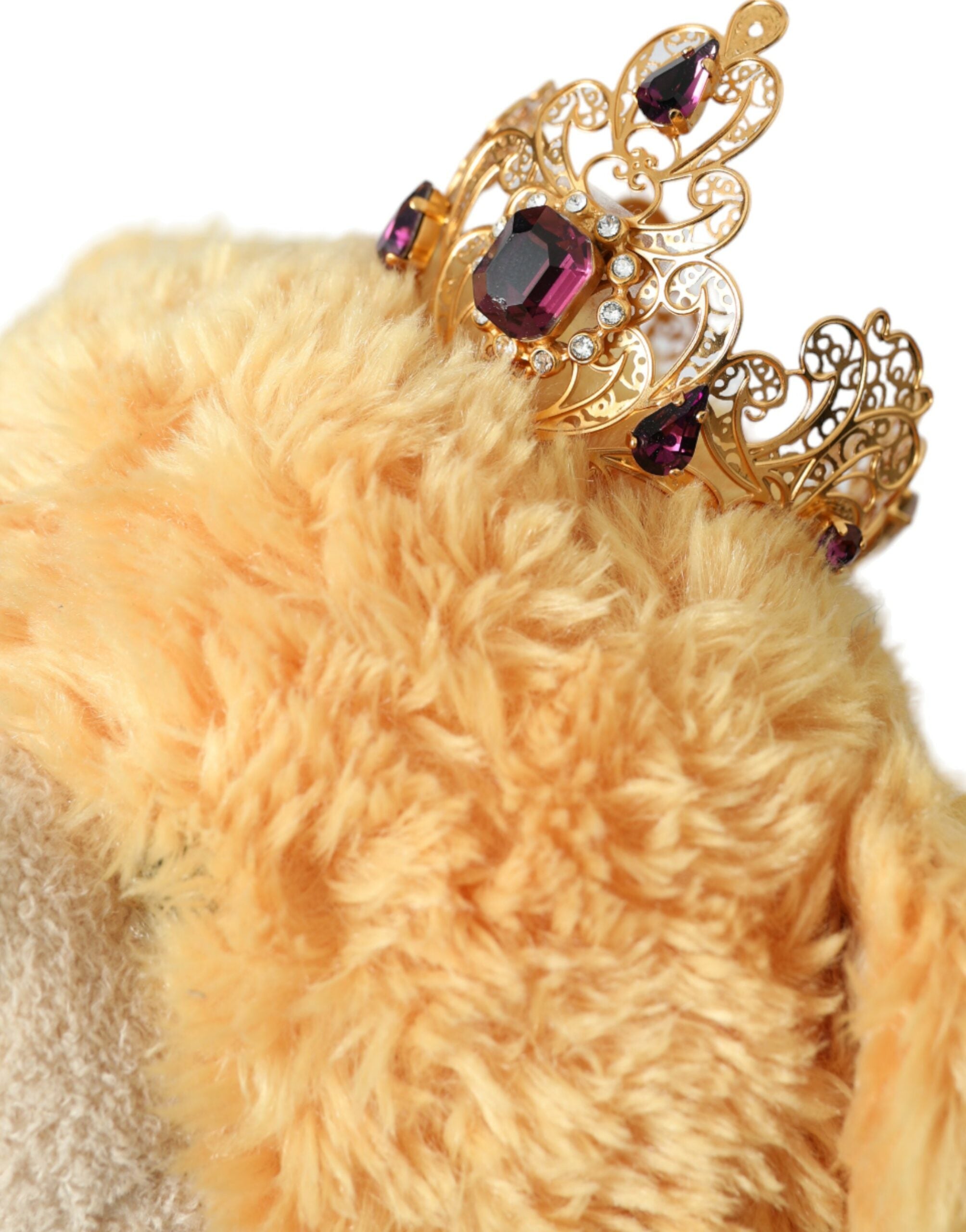 Dolce & Gabbana Brown Teddy Bear Gold Crystal Crown Hair Band Diadem - Luksusmuotia Dolce & Gabbana - Tutustu YVES JAVANNI® 