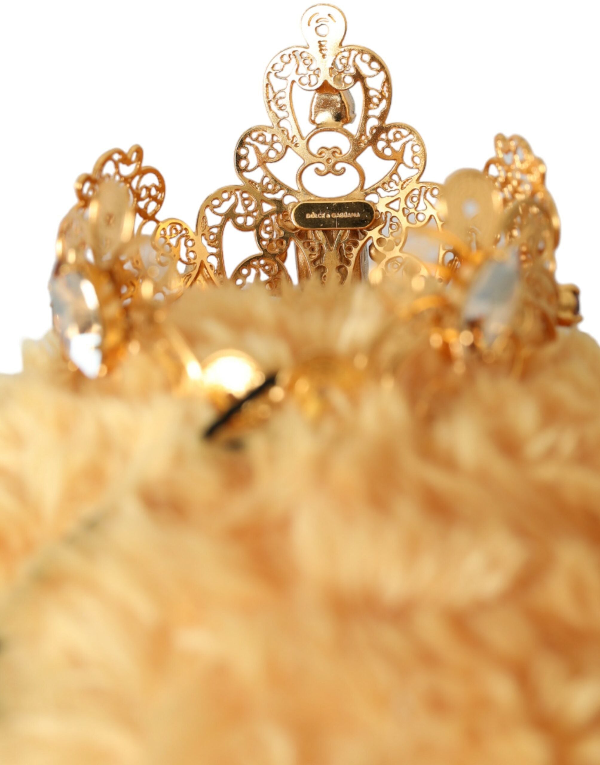 Dolce & Gabbana Brown Teddy Bear Gold Crystal Crown Hair Band Diadem - Luksusmuotia Dolce & Gabbana - Tutustu YVES JAVANNI® 