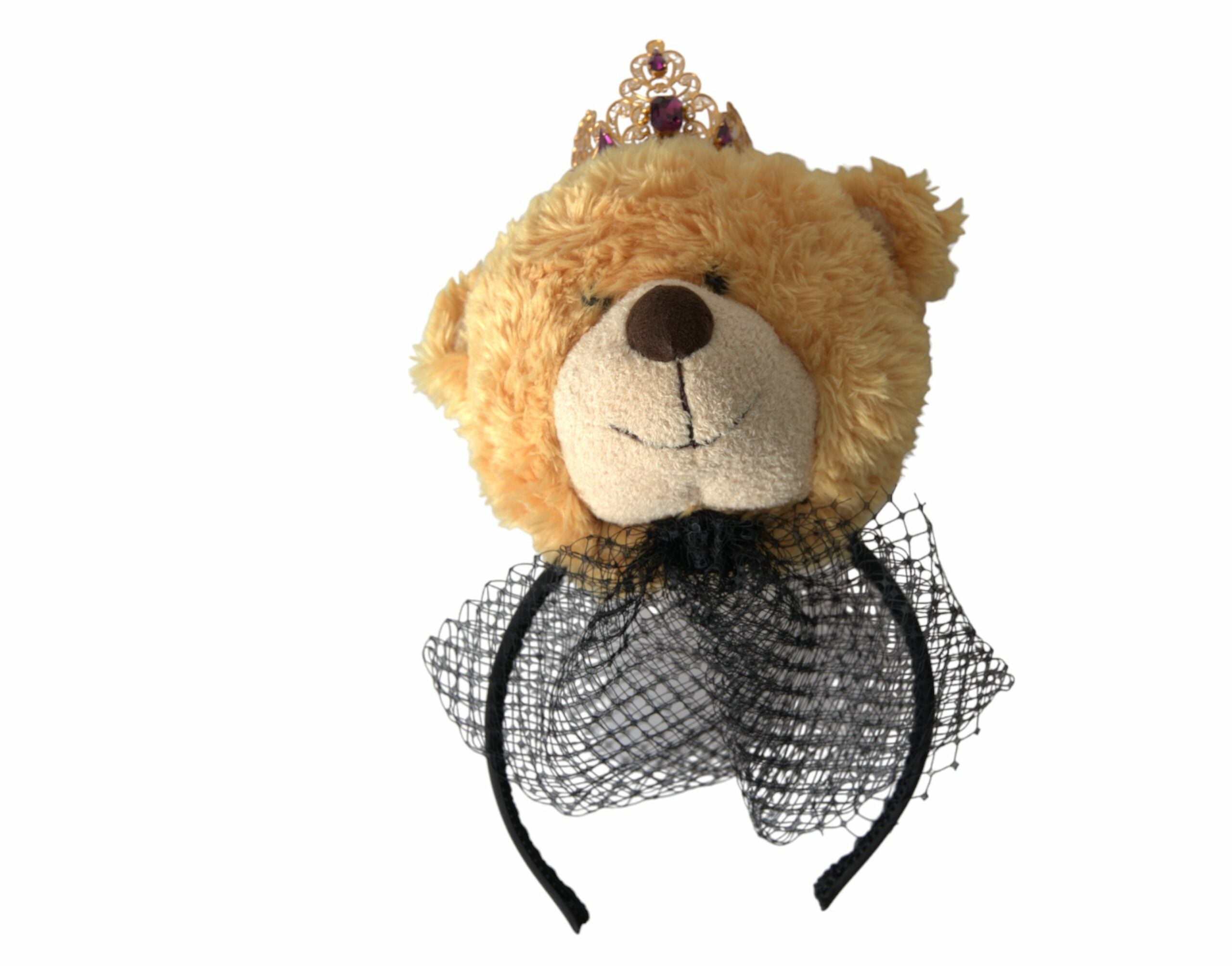 Dolce & Gabbana Brown Teddy Bear Gold Crystal Crown Hair Band Diadem - Luksusmuotia Dolce & Gabbana - Tutustu YVES JAVANNI® 