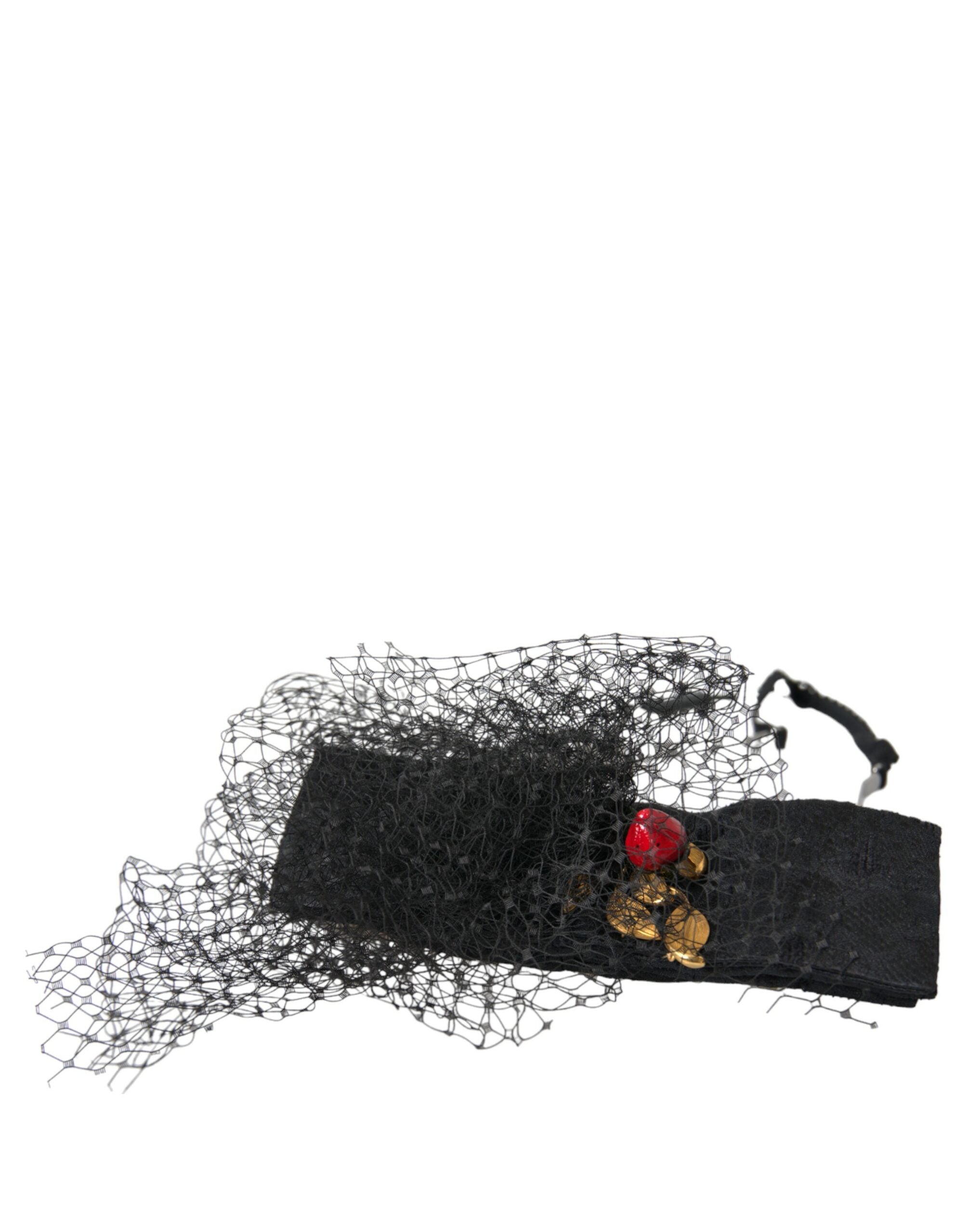 Dolce & Gabbana Black Strawberry Sicily Crystal Mesh Net Headband Diadem - Luksusmuotia Dolce & Gabbana - Tutustu YVES JAVANNI® 