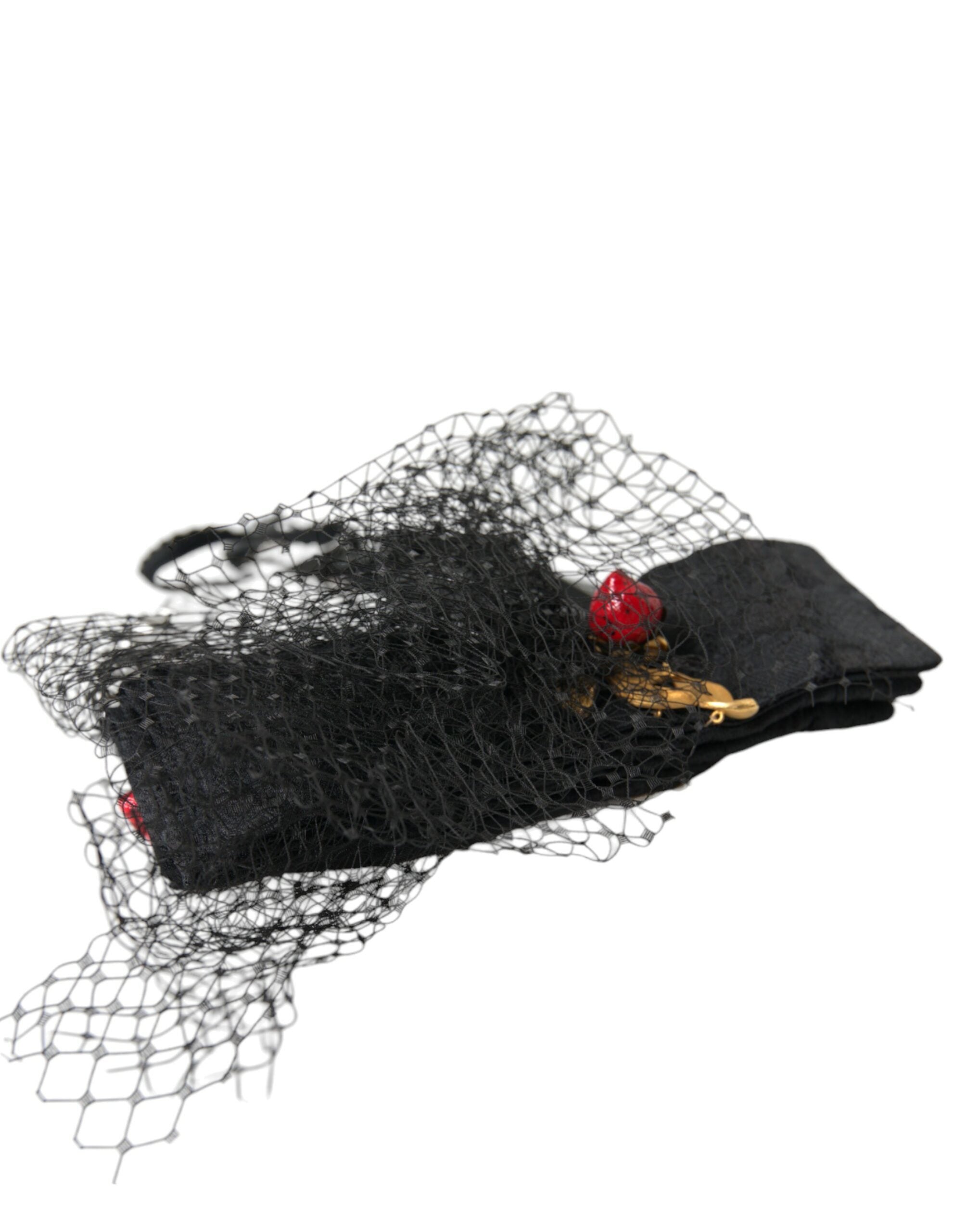 Dolce & Gabbana Black Strawberry Sicily Crystal Mesh Net Headband Diadem - Luksusmuotia Dolce & Gabbana - Tutustu YVES JAVANNI® 