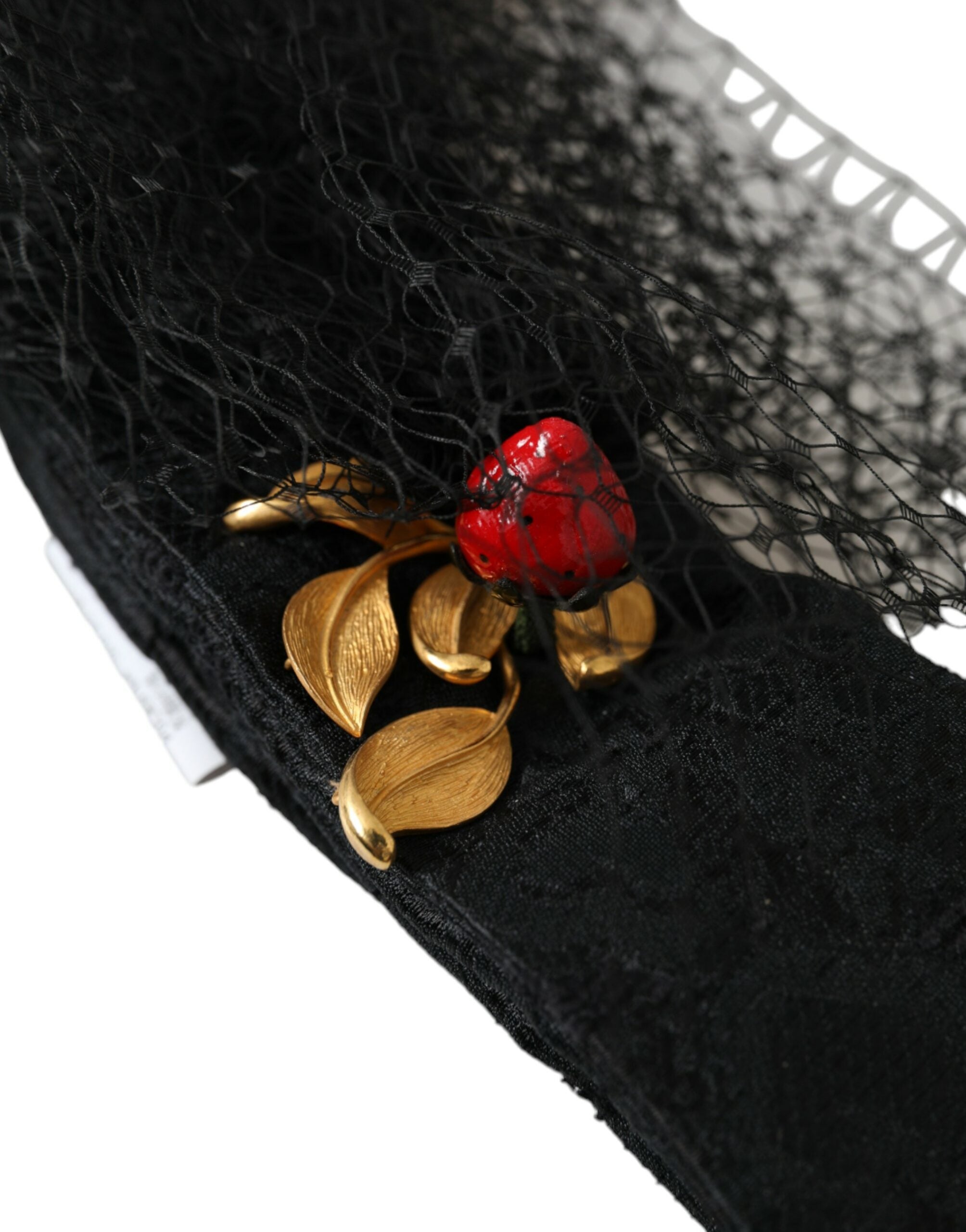 Dolce & Gabbana Black Strawberry Sicily Crystal Mesh Net Headband Diadem - Luksusmuotia Dolce & Gabbana - Tutustu YVES JAVANNI® 