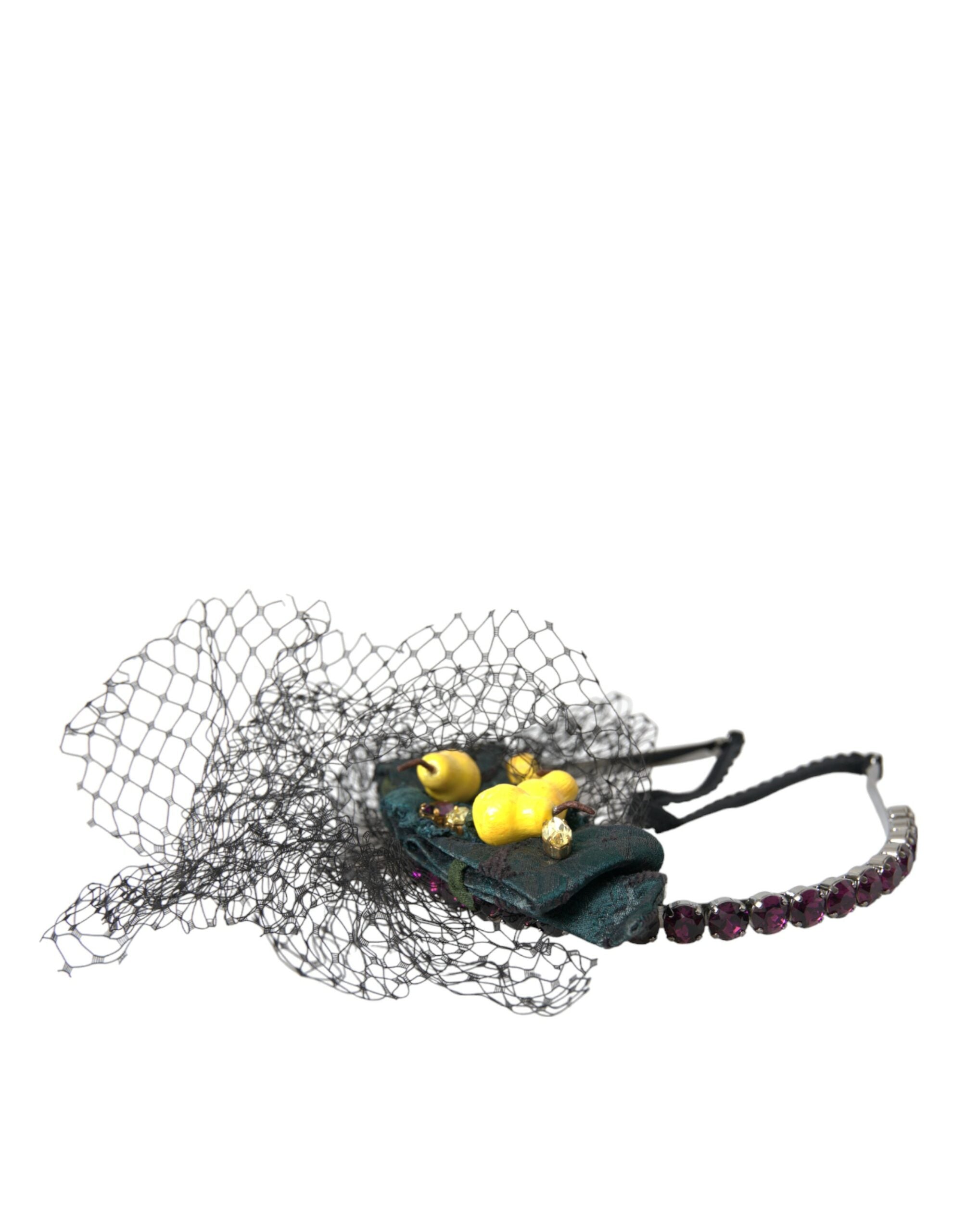 Dolce & Gabbana Black Lemons Sicily Purple Crystal Net Headband Diadem - Luksusmuotia Dolce & Gabbana - Tutustu YVES JAVANNI® 