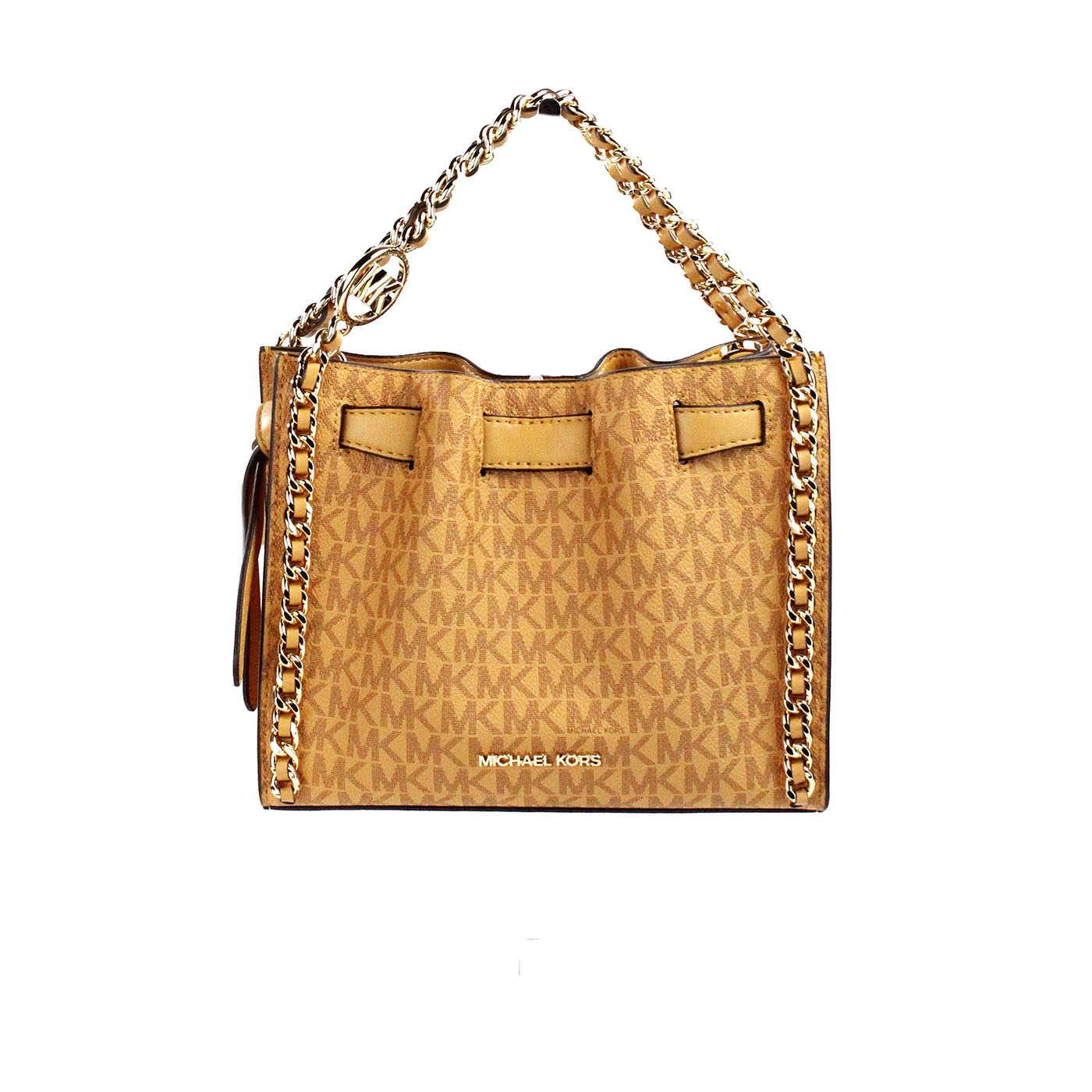 Michael Kors Mina Small Belted Cider Signature PVC Chain Inlay Crossbody Bag - Luksusmuotia Michael Kors - Tutustu YVES JAVANNI® 